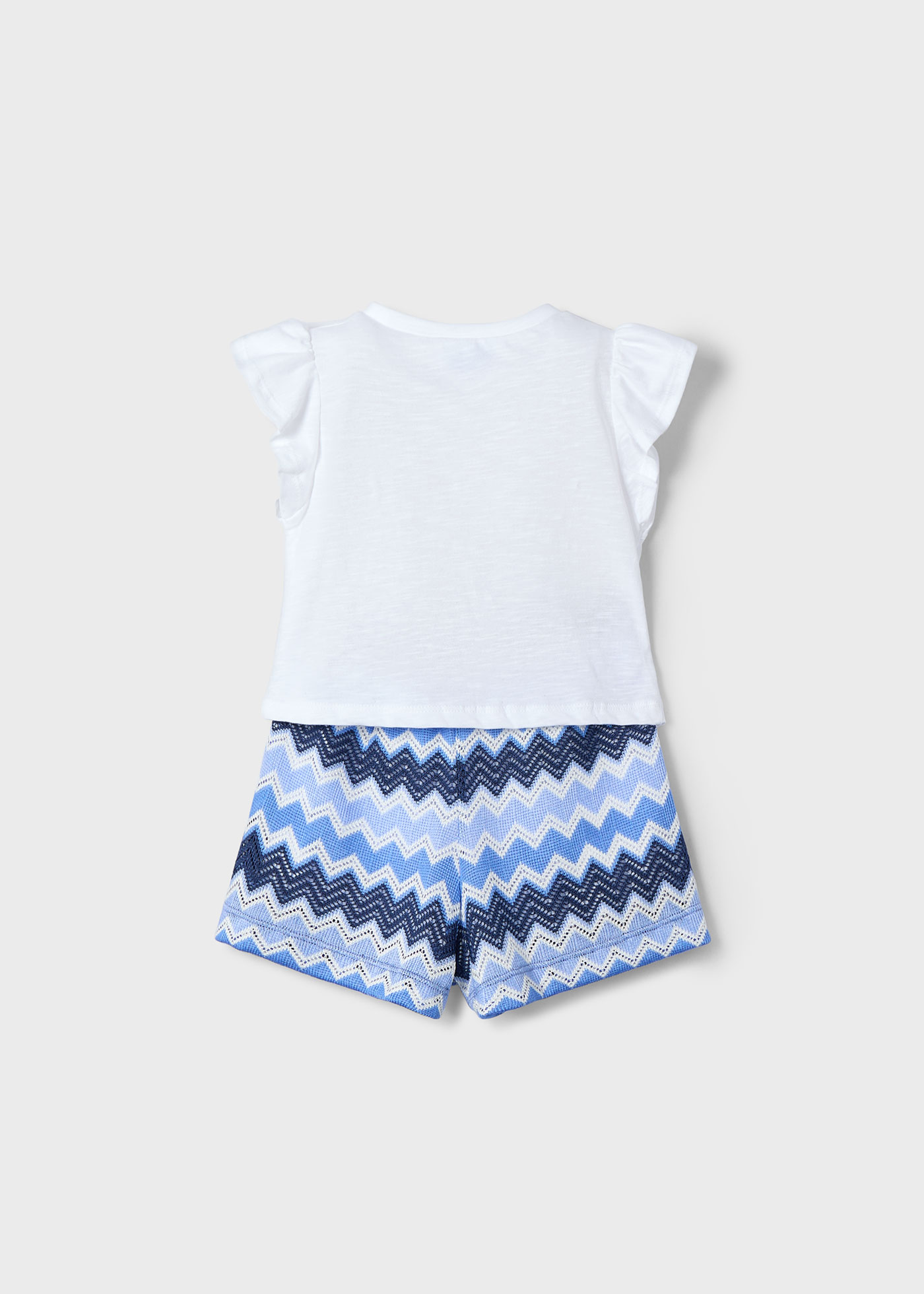 Completo shorts zigzag e maglietta bambina