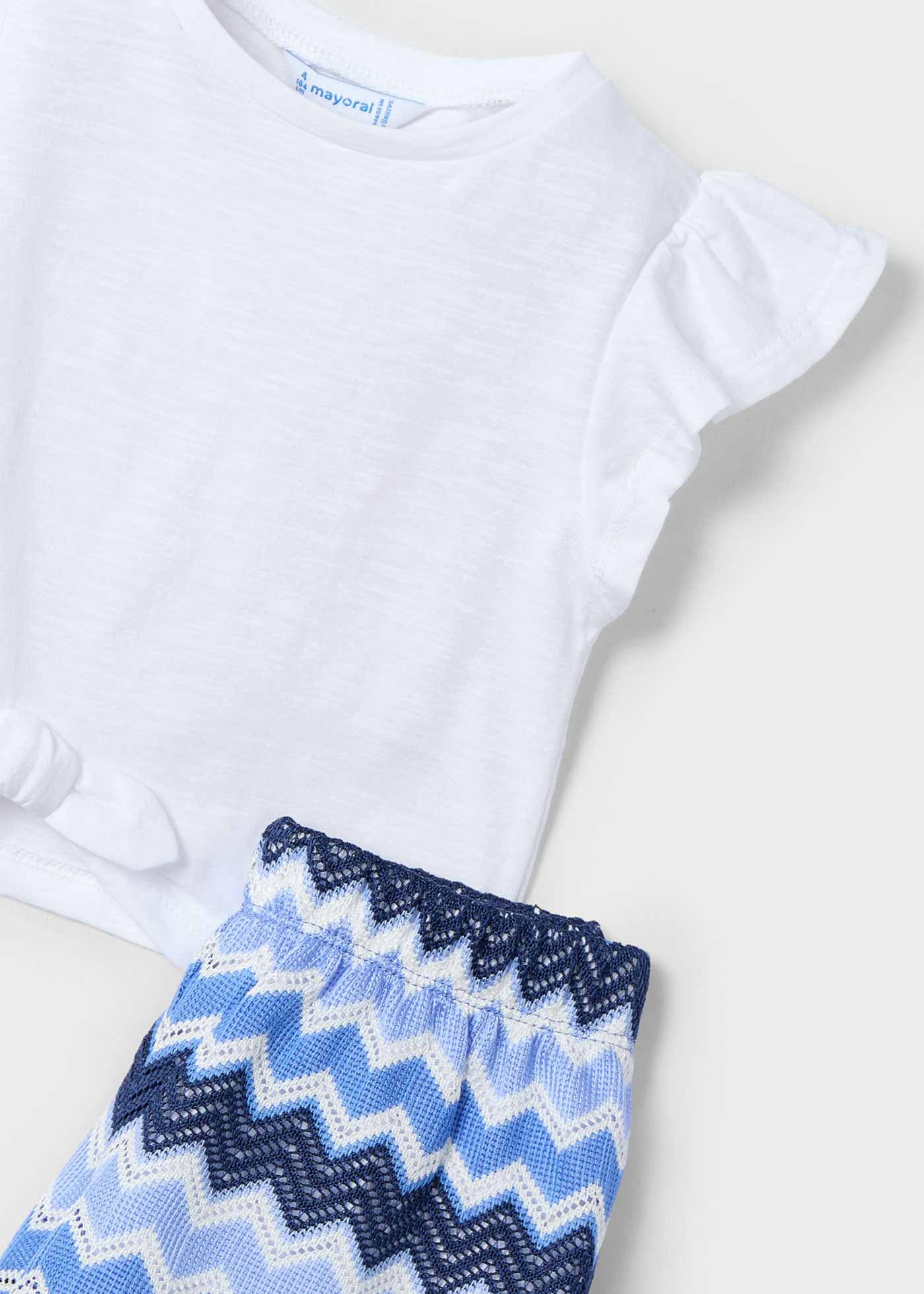 Girl Zigzag Print Shorts and T-Shirt Set