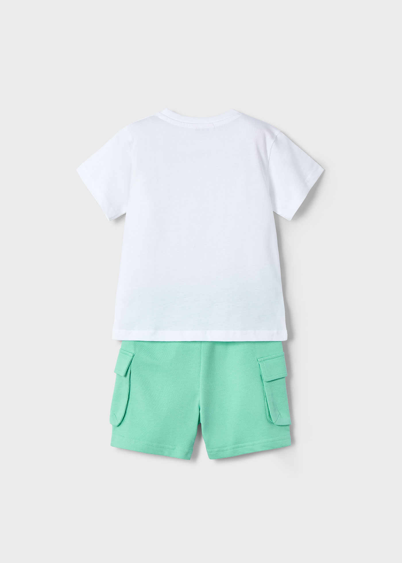 Set bermude cargo si tricou baiat