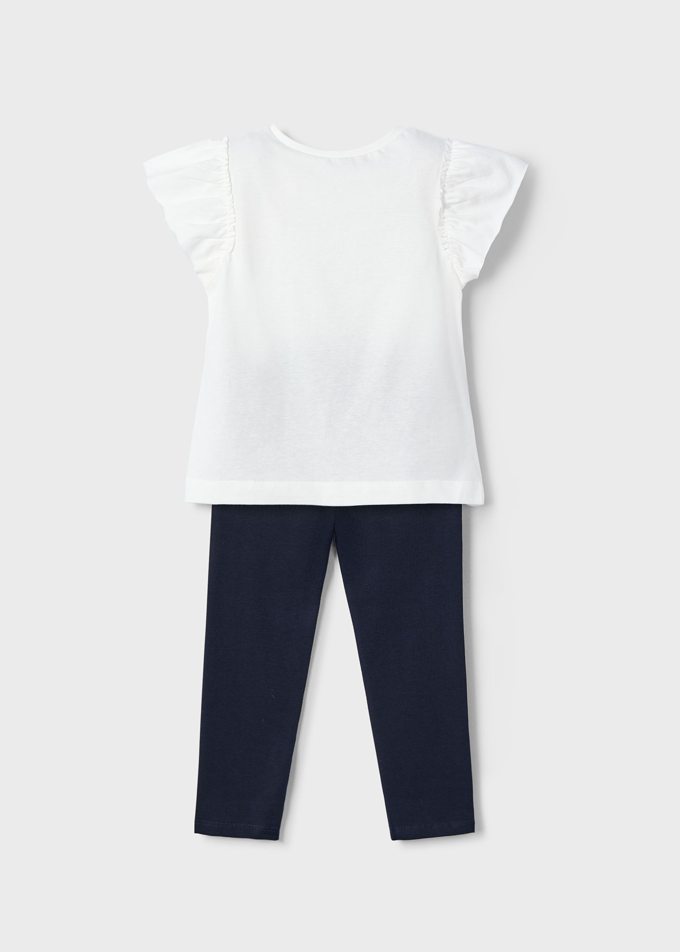 Set colanti si tricou floare fetita