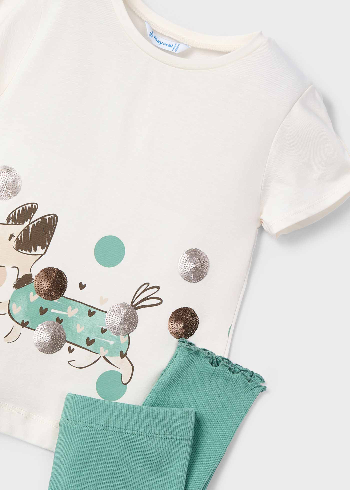 Conjunto legging e t-shirt cachorro menina