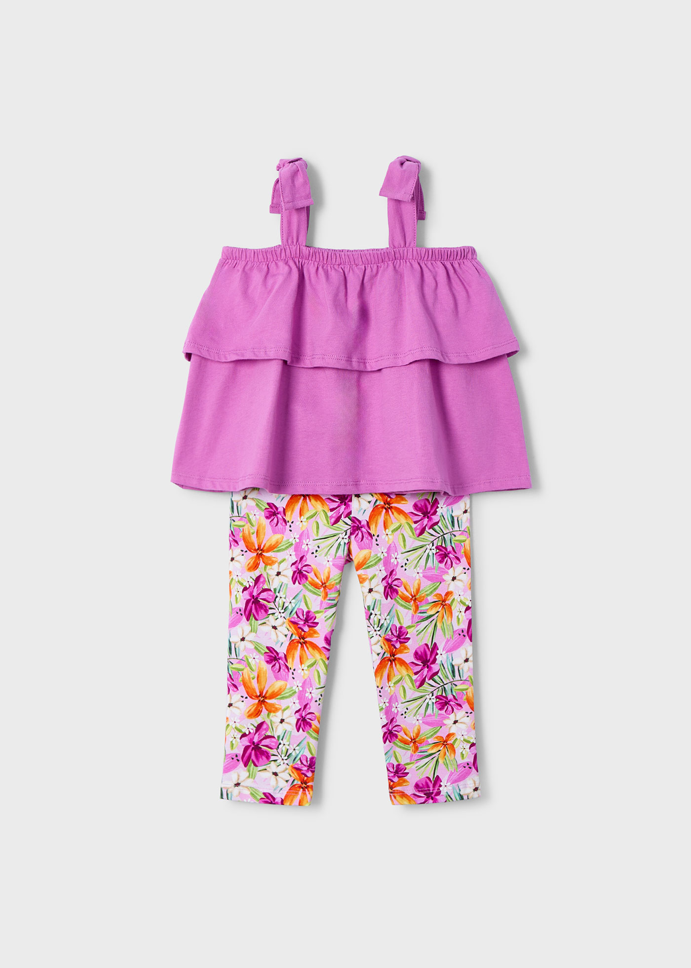 Girl Capri Leggings and Ruffle T-Shirt Set