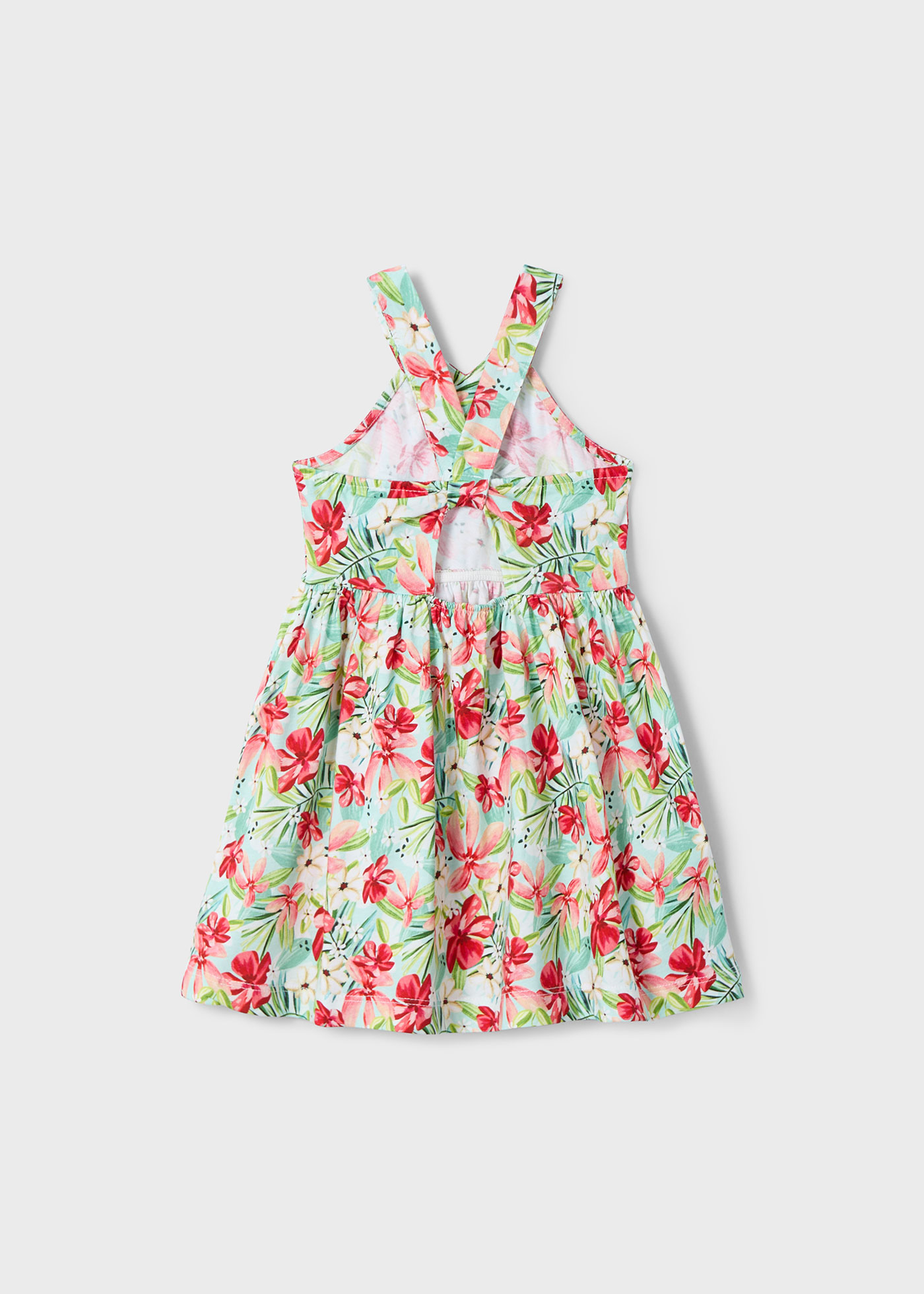 Vestido costas cruzadas menina