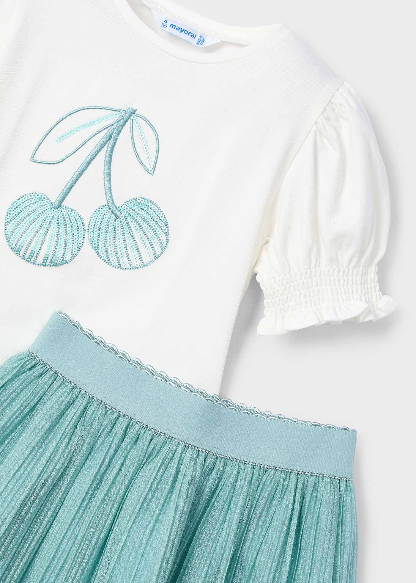 Girl tulle skirt with top set