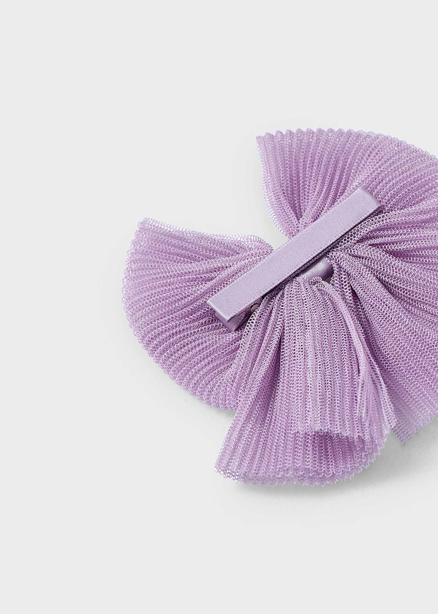 Girl tulle bow clip