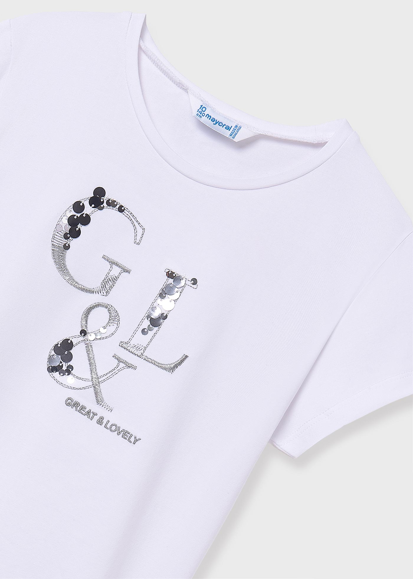 Camisola letras metalizadas rapariga