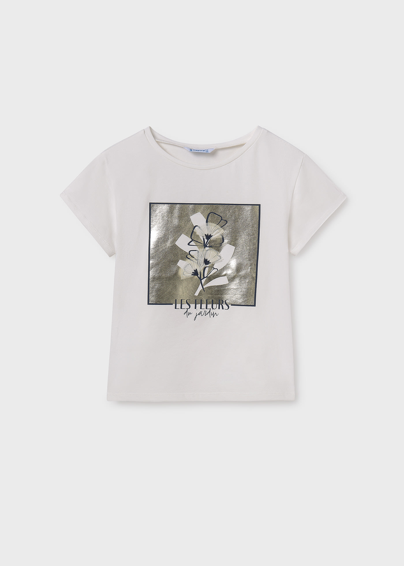 Camiseta bordado flor chica