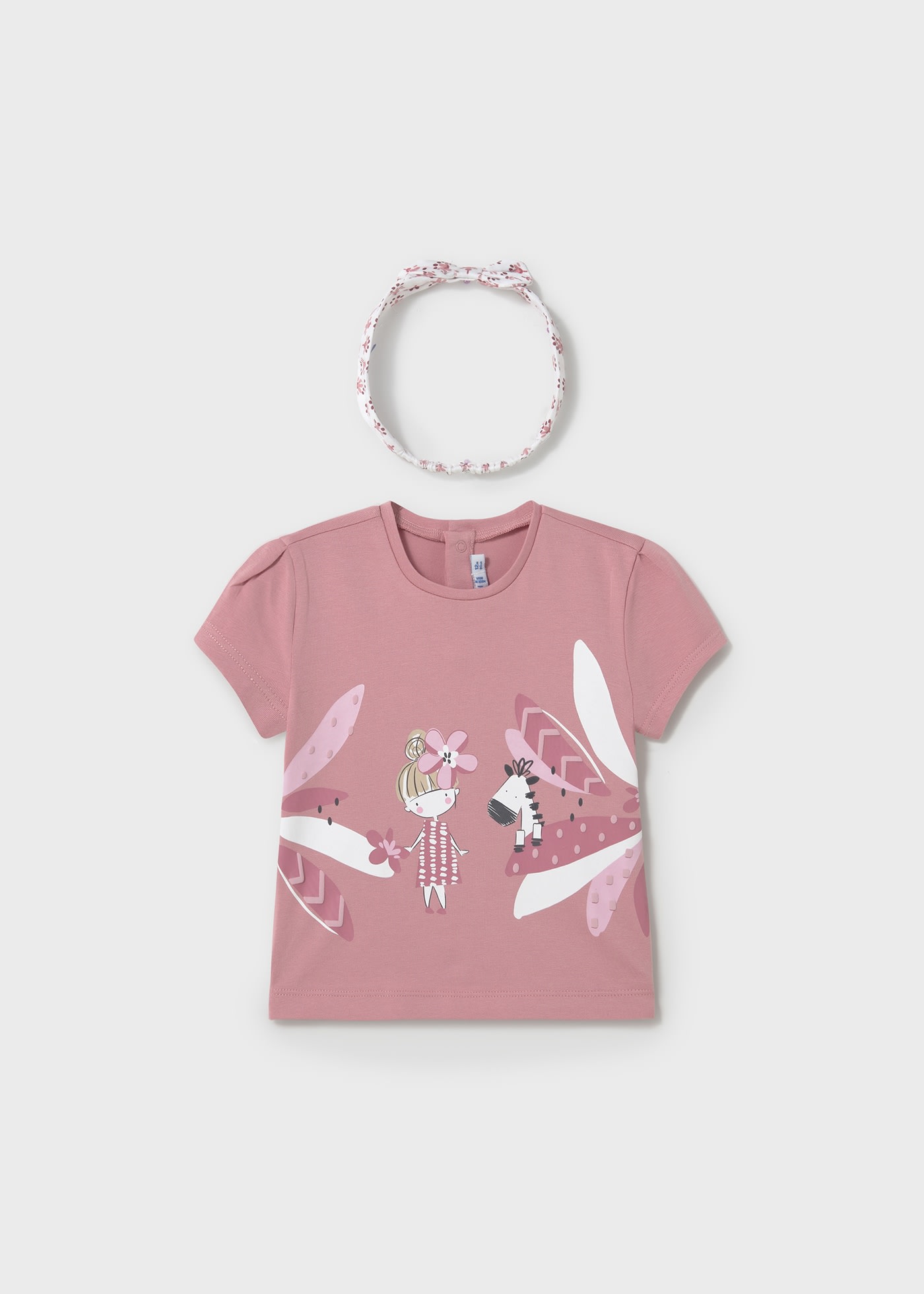 Camiseta con diadema estampada bebé