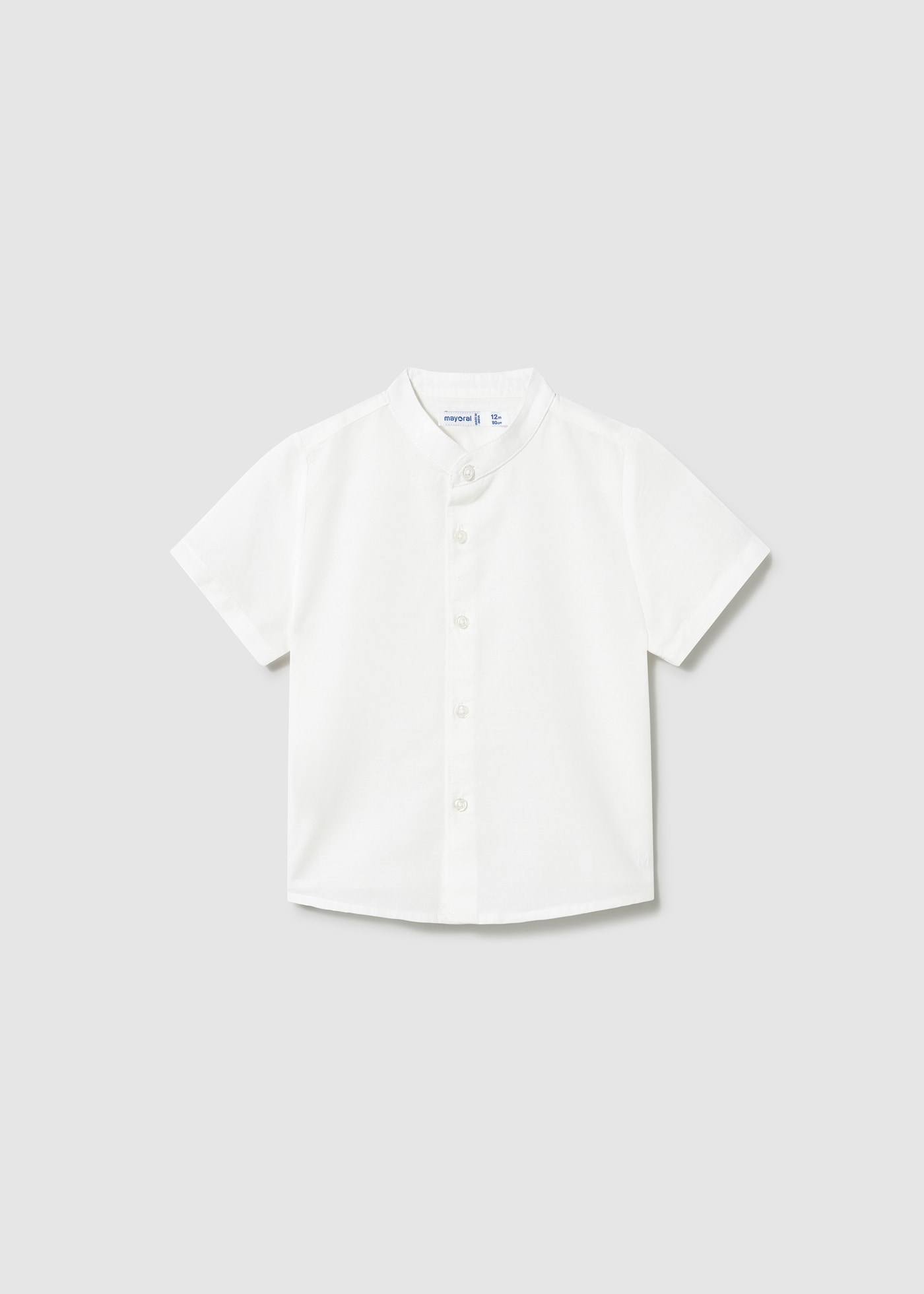 Baby Linen Shirt Mandarin Collar