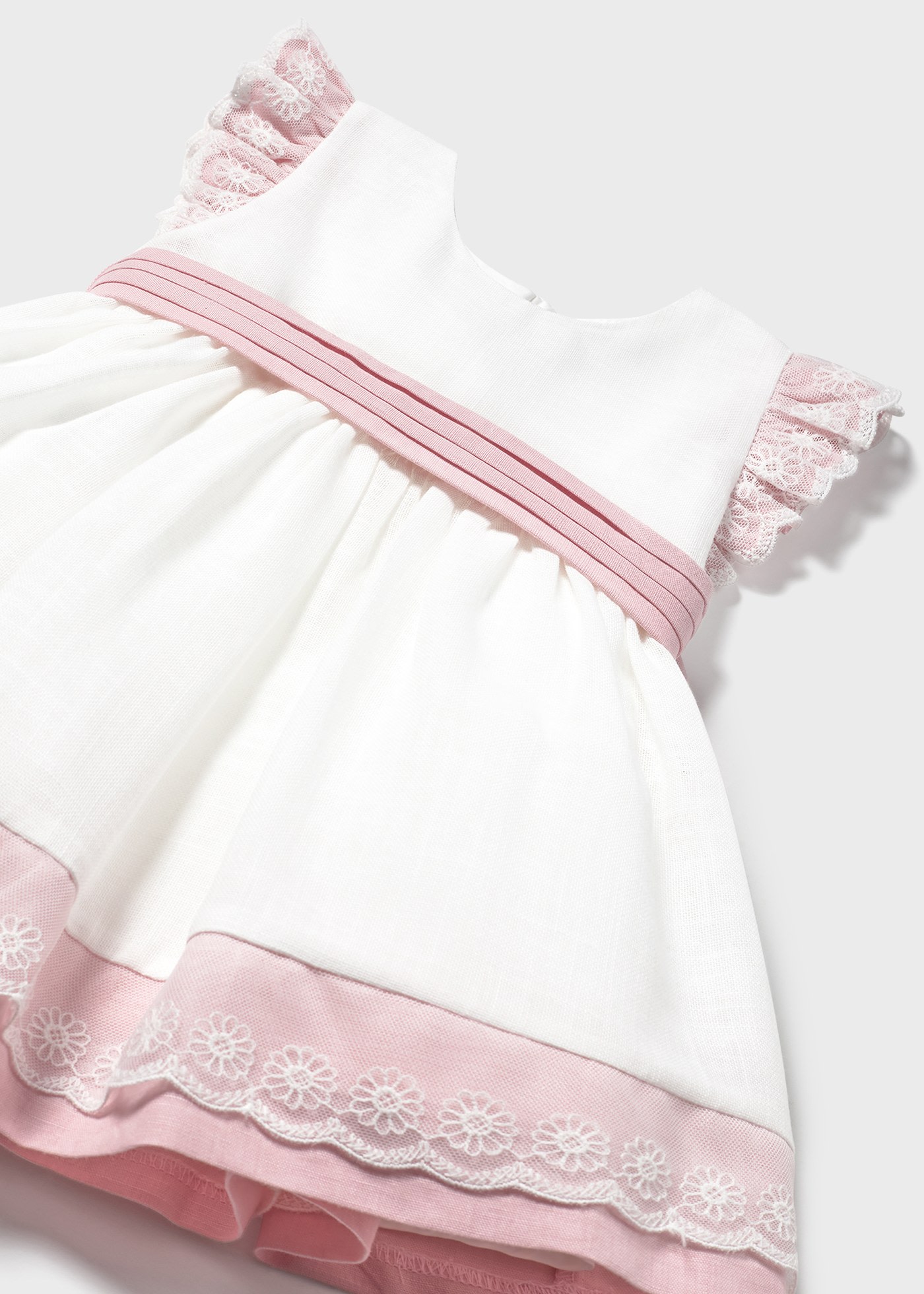 Vestito combined lino neonata