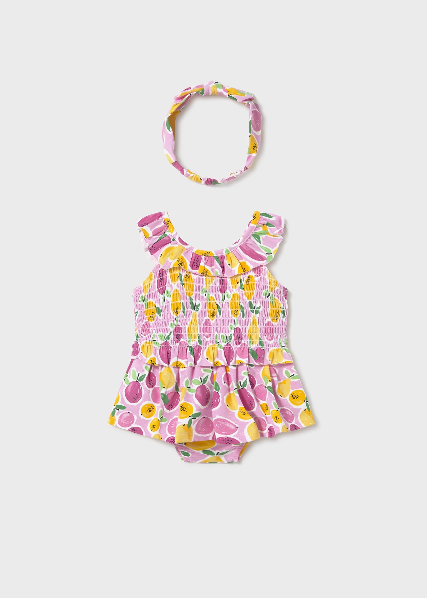 Set 3 piese imprimat cu bentita bebe
