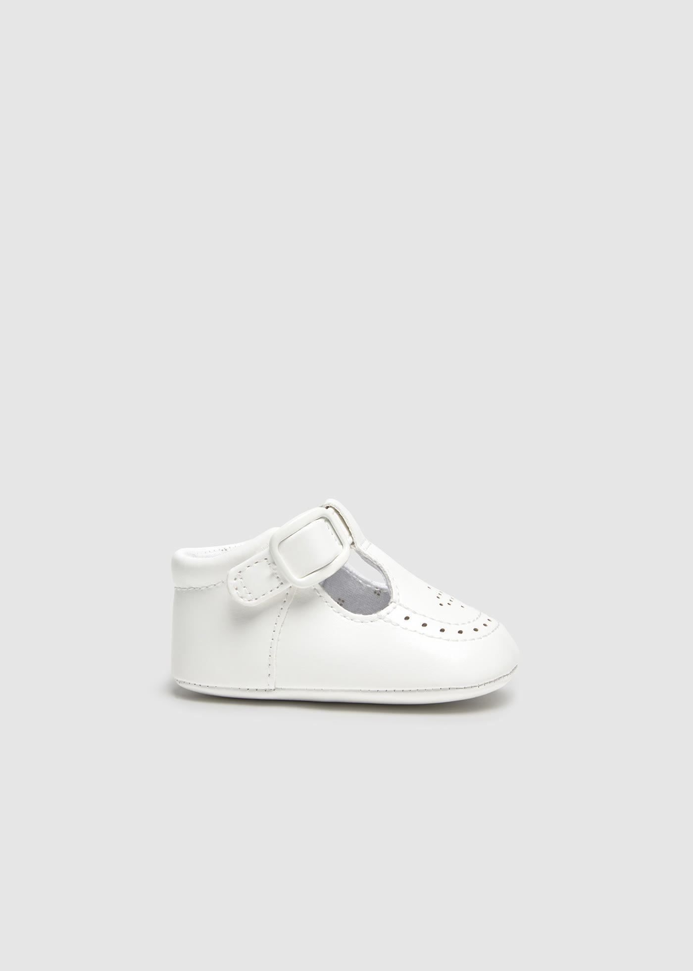 Newborn boy openwork t-bar shoes