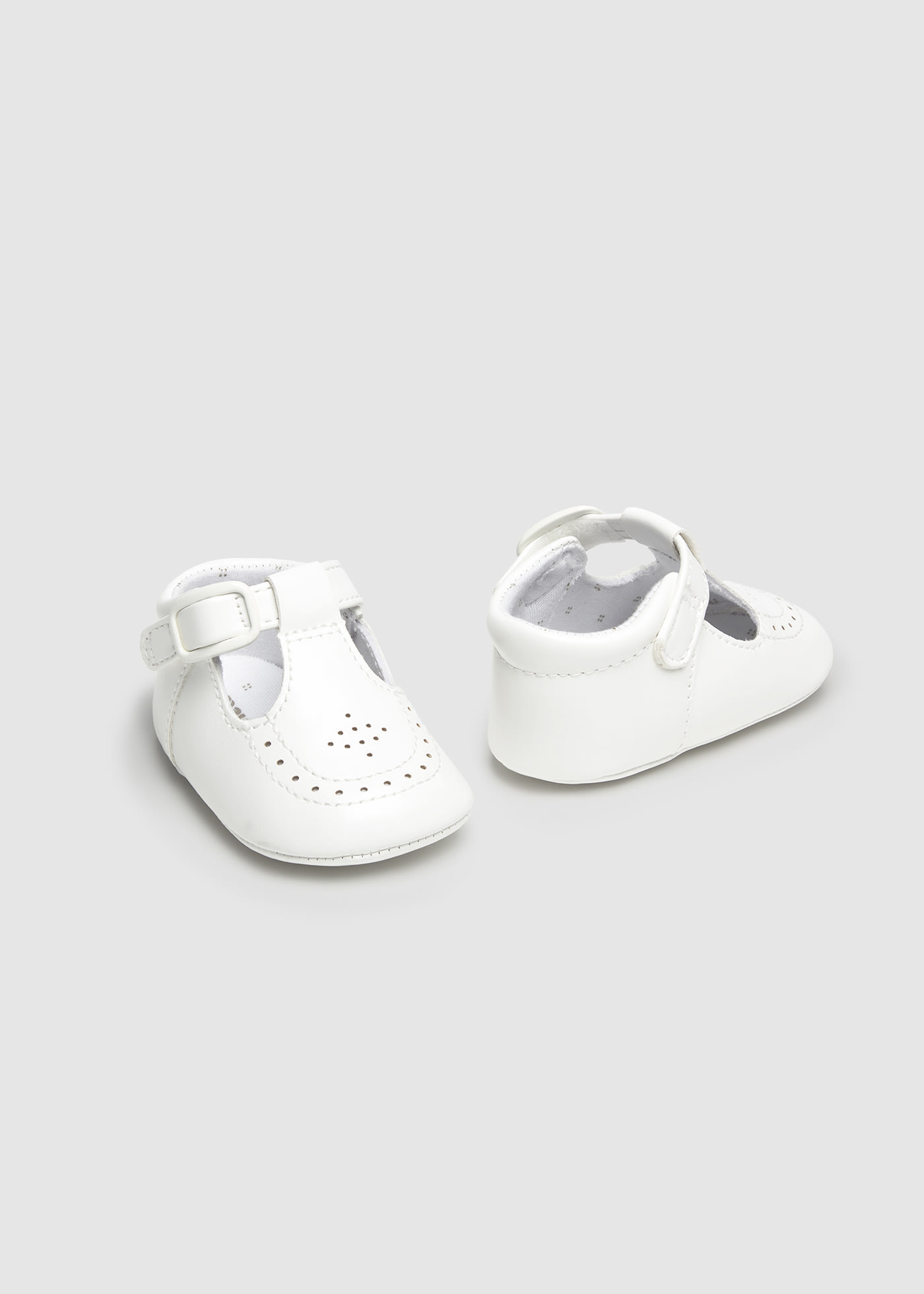 Newborn boy openwork t-bar shoes