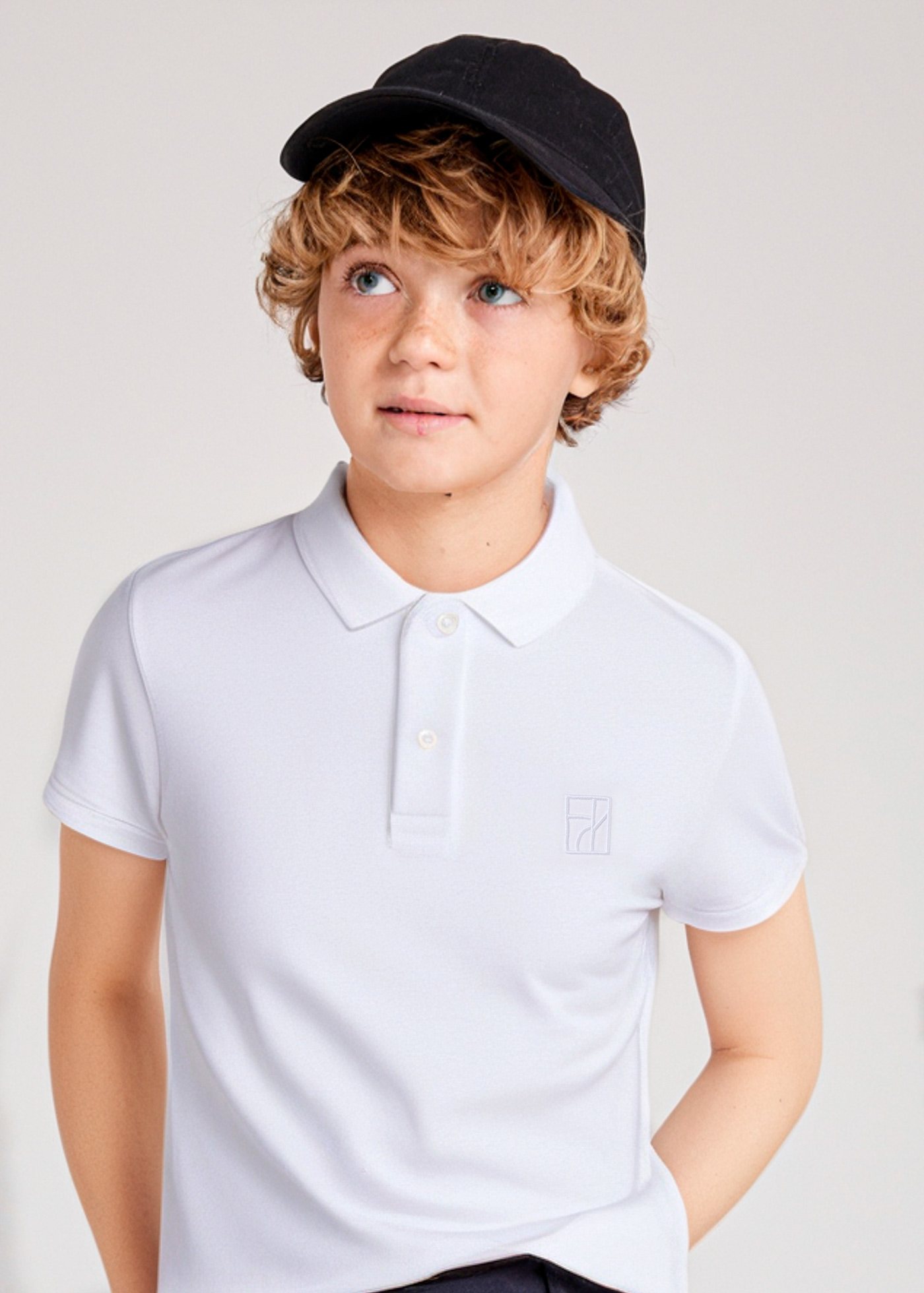 Boy embroidered polo shirt