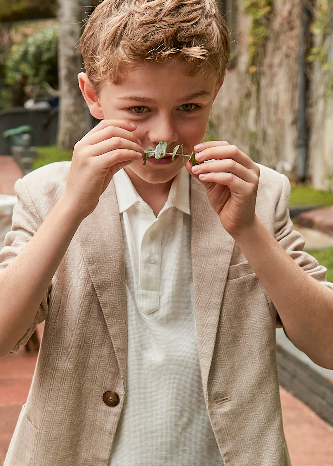 Boy structured polo shirt