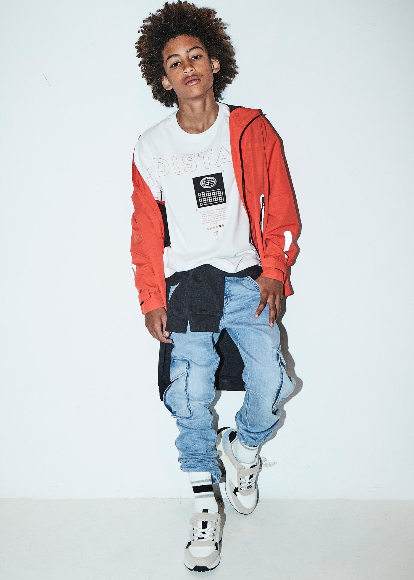 Pantalone jeans cargo ragazzo
