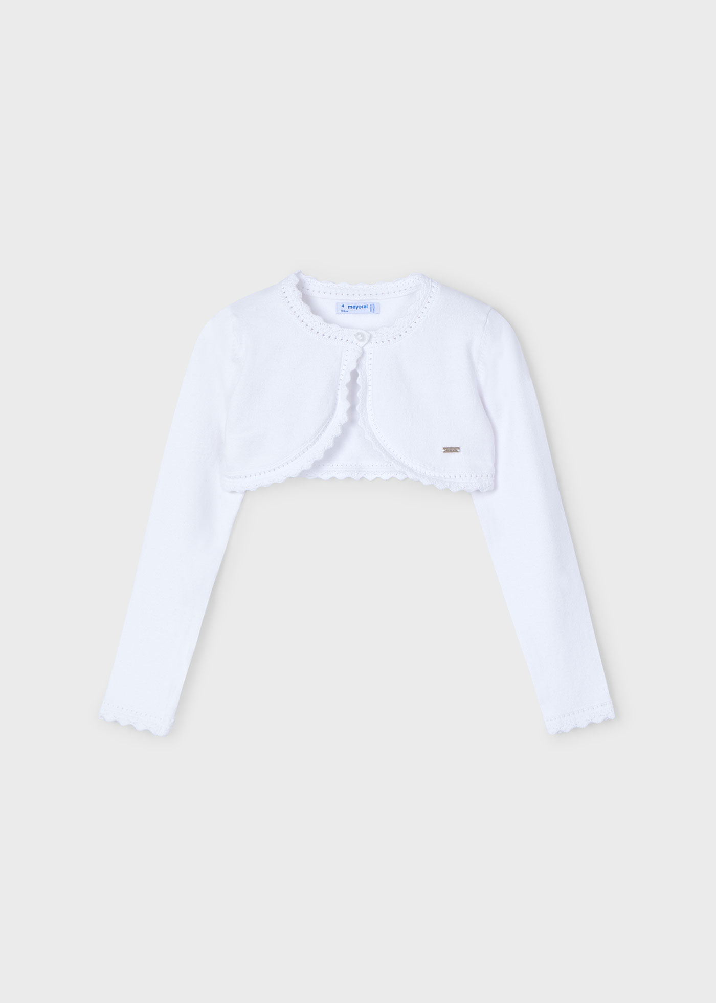 Cardigan modello bolerino in maglia bambina