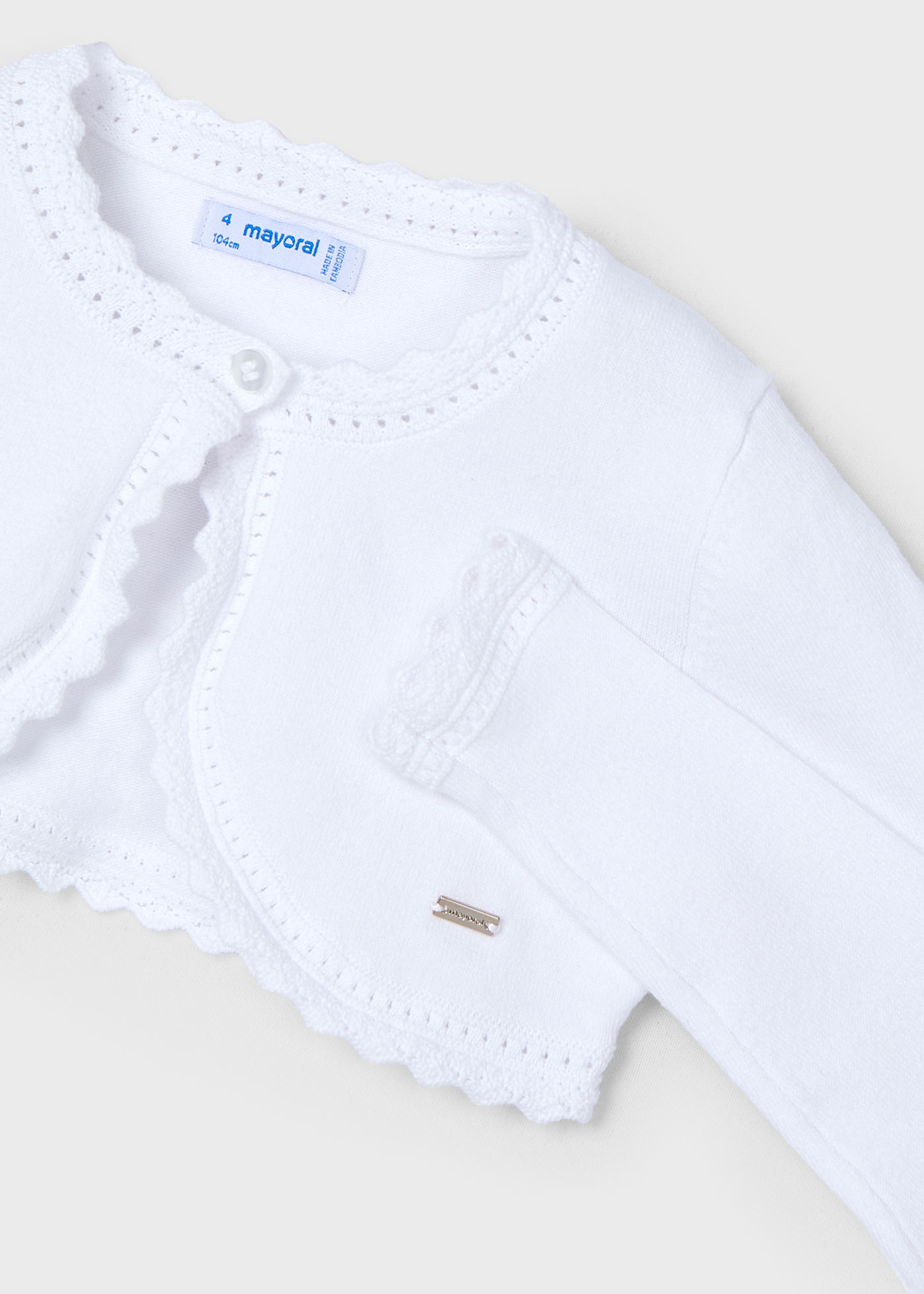 Cardigan modello bolerino in maglia bambina