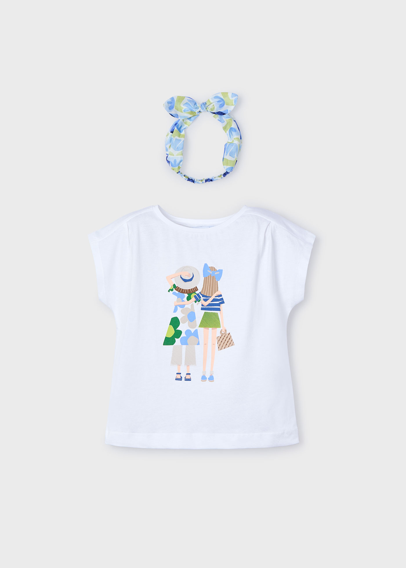 Girl print top with headband