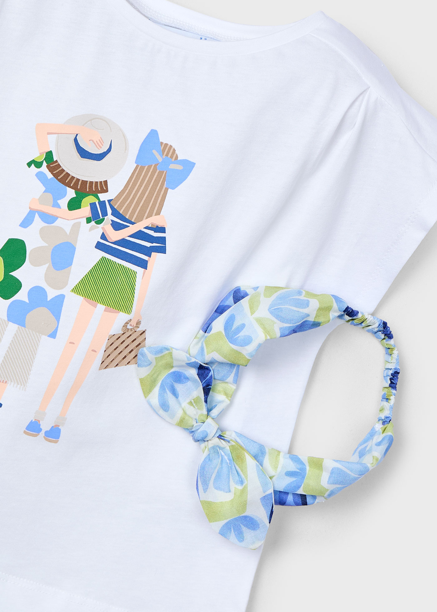 T-shirt avec bandeau imprimé fille