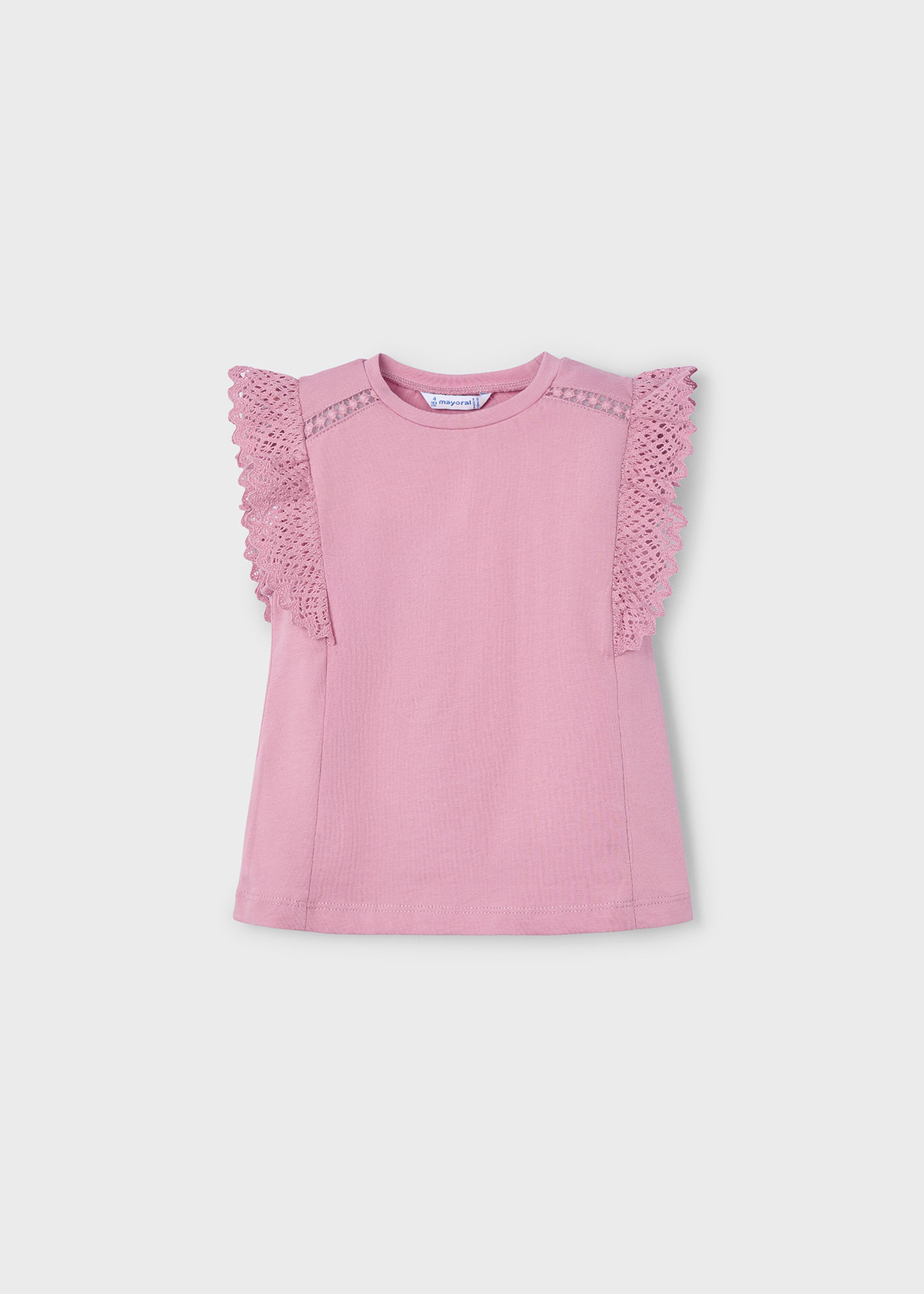 T-shirt detalhes crochê menina