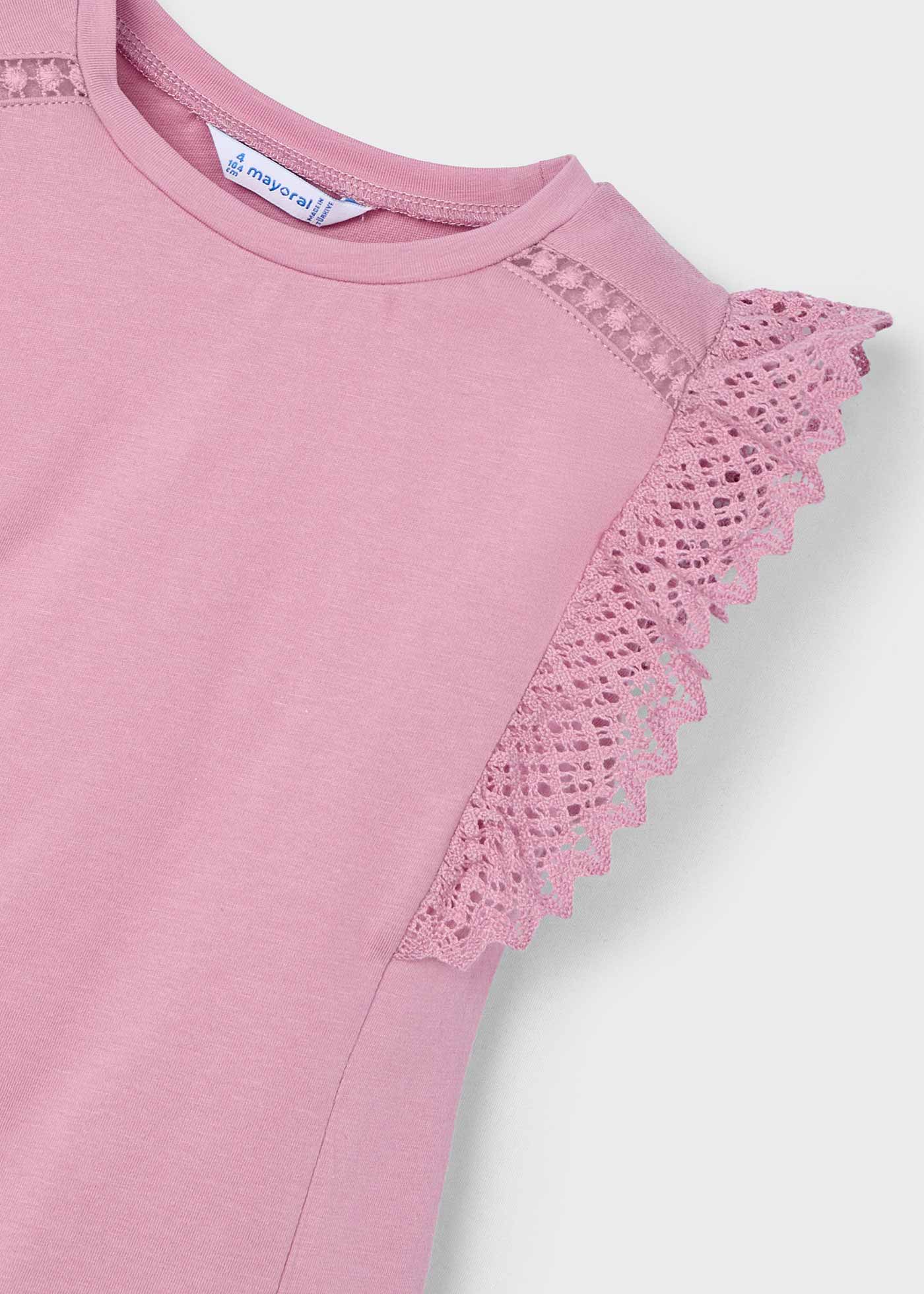 T-shirt avec détails en crochet fille