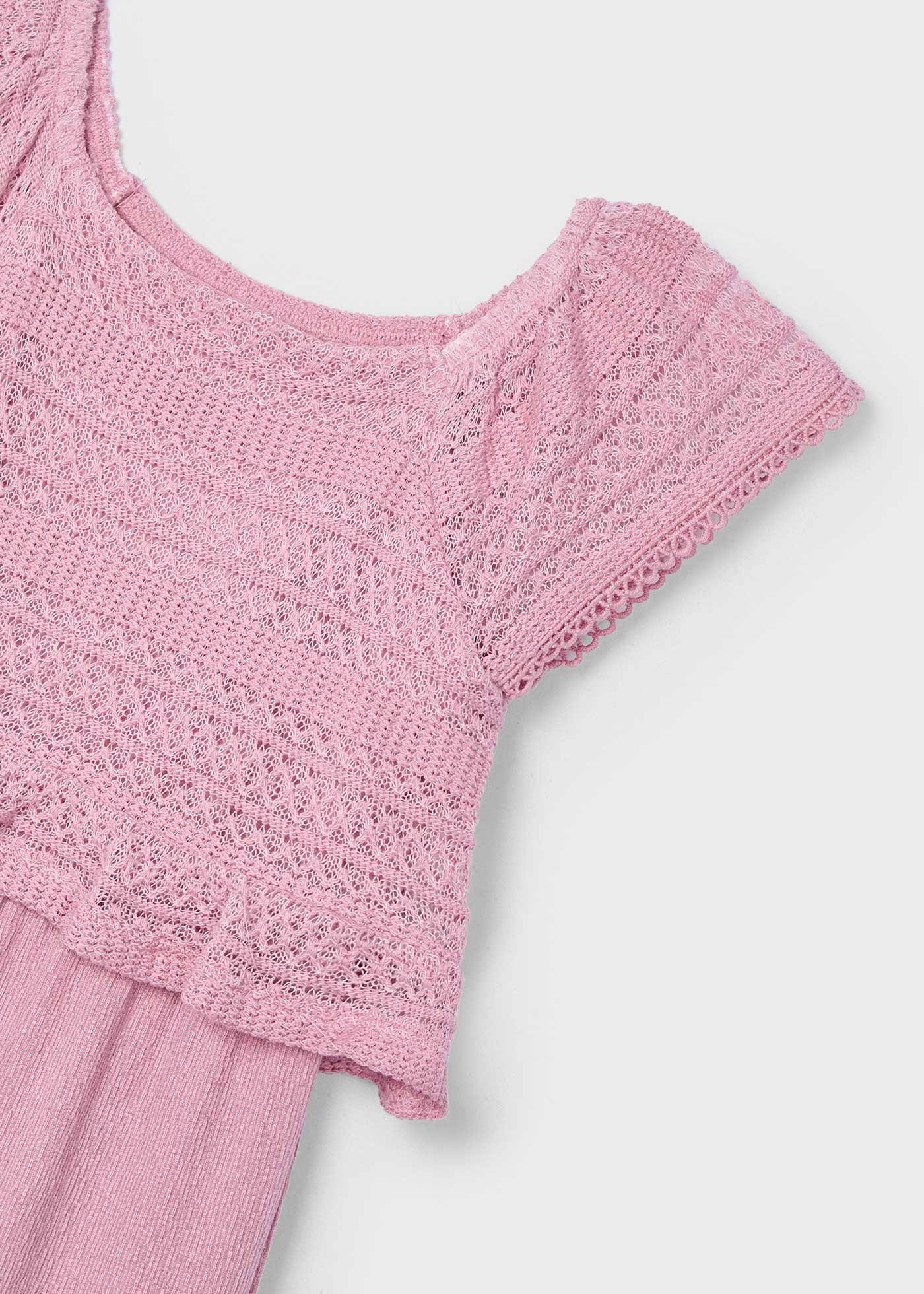 Girl combined crochet jumpsuit