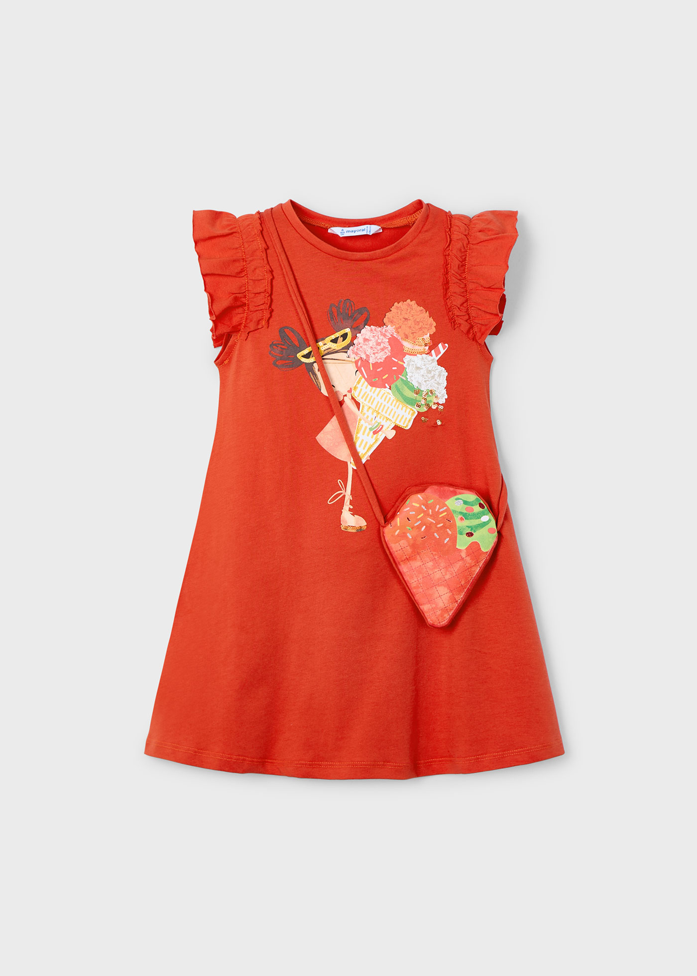 Vestido com bolsa gelado menina