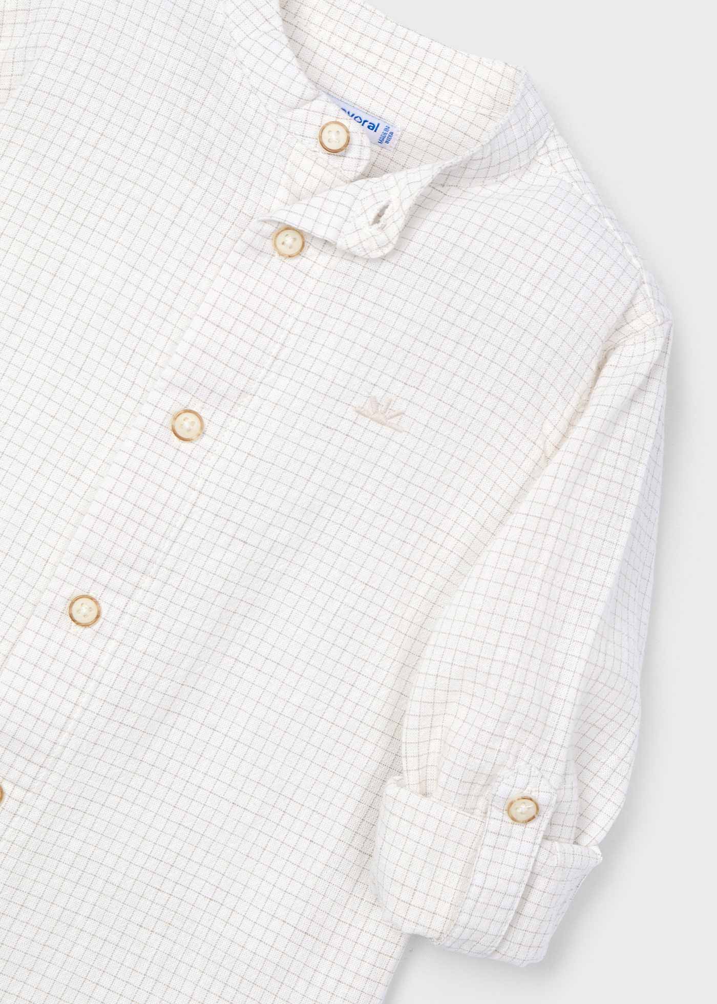 Camicia a quadri con colletto alla coreana bambino