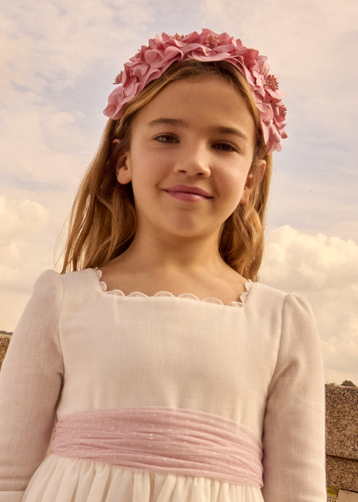 Cerchietto Comunione fiori bambina