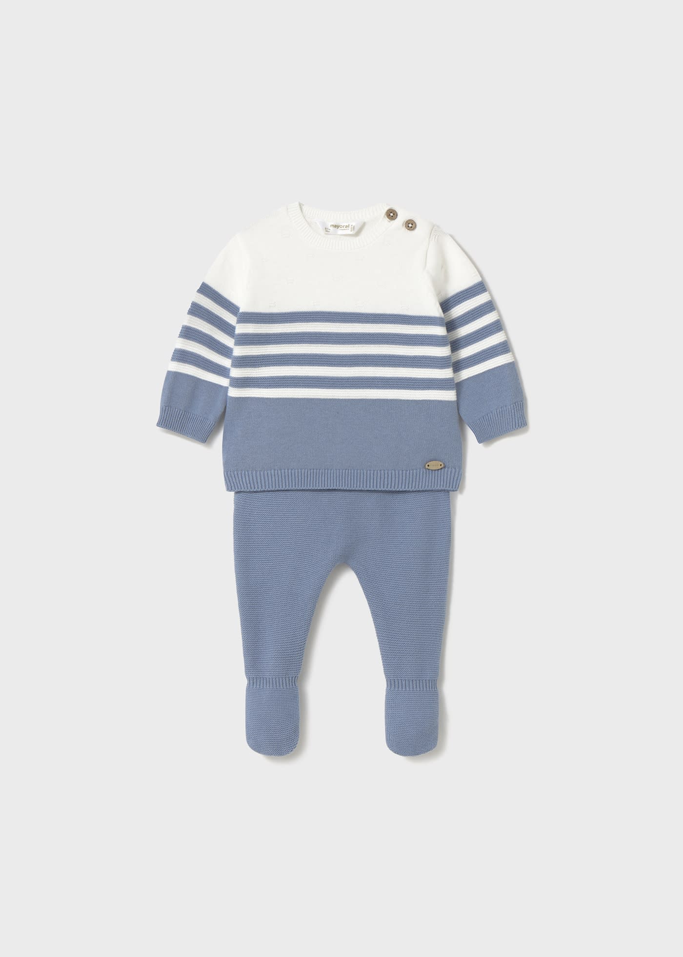 Newborn boy leggings and tricot jumper set