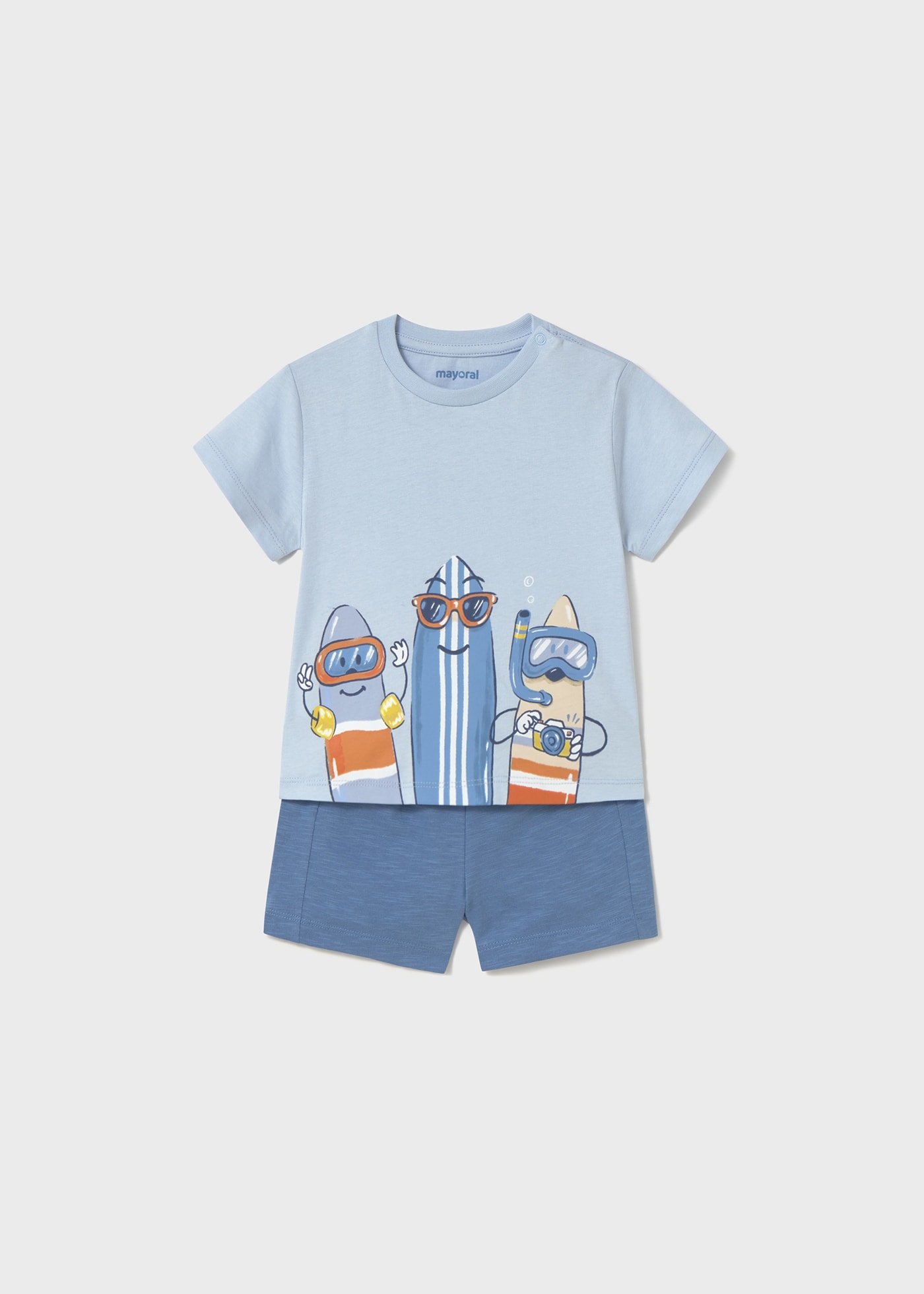 Completo pantaloncino e maglietta surf neonato