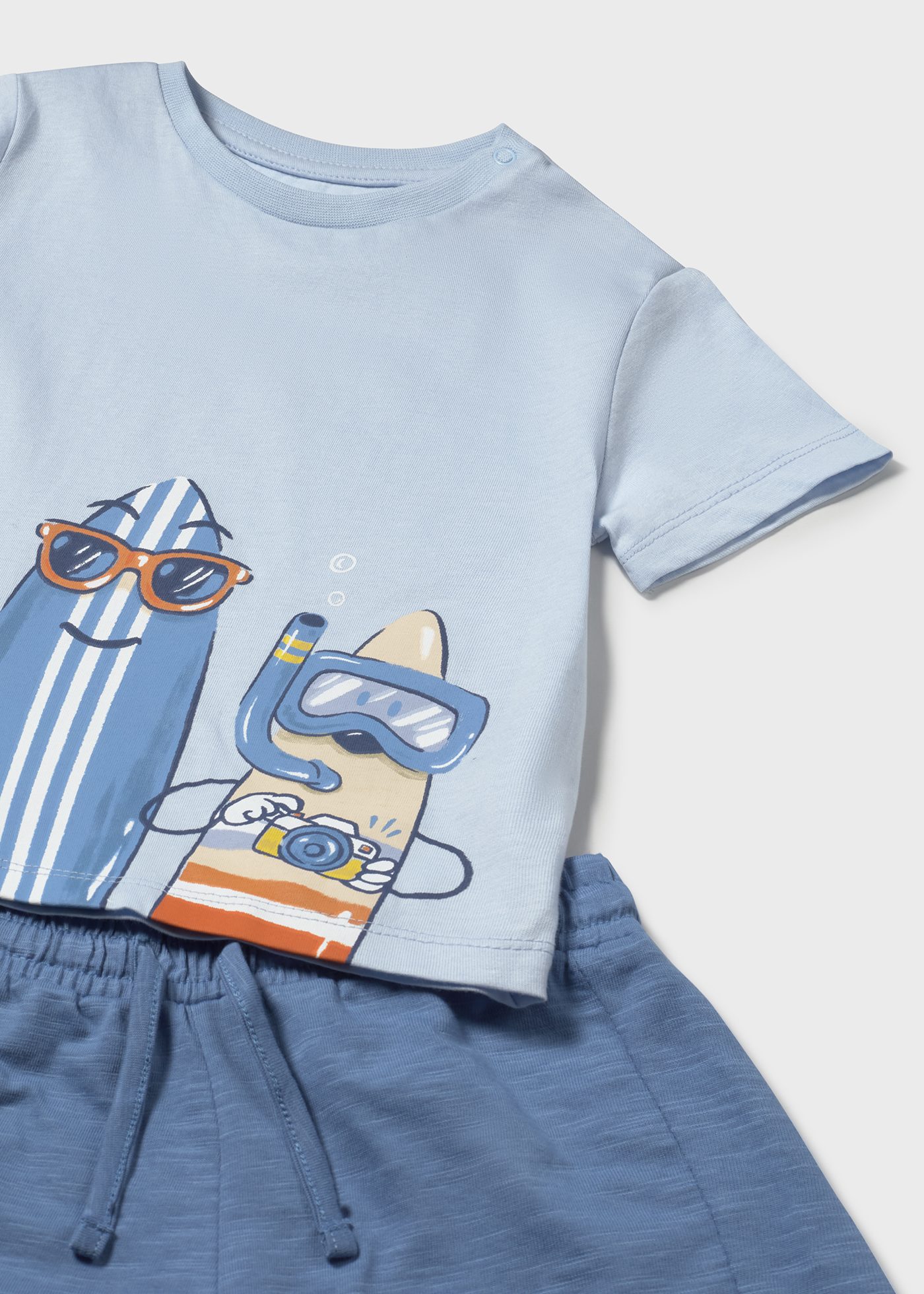 Completo pantaloncino e maglietta surf neonato