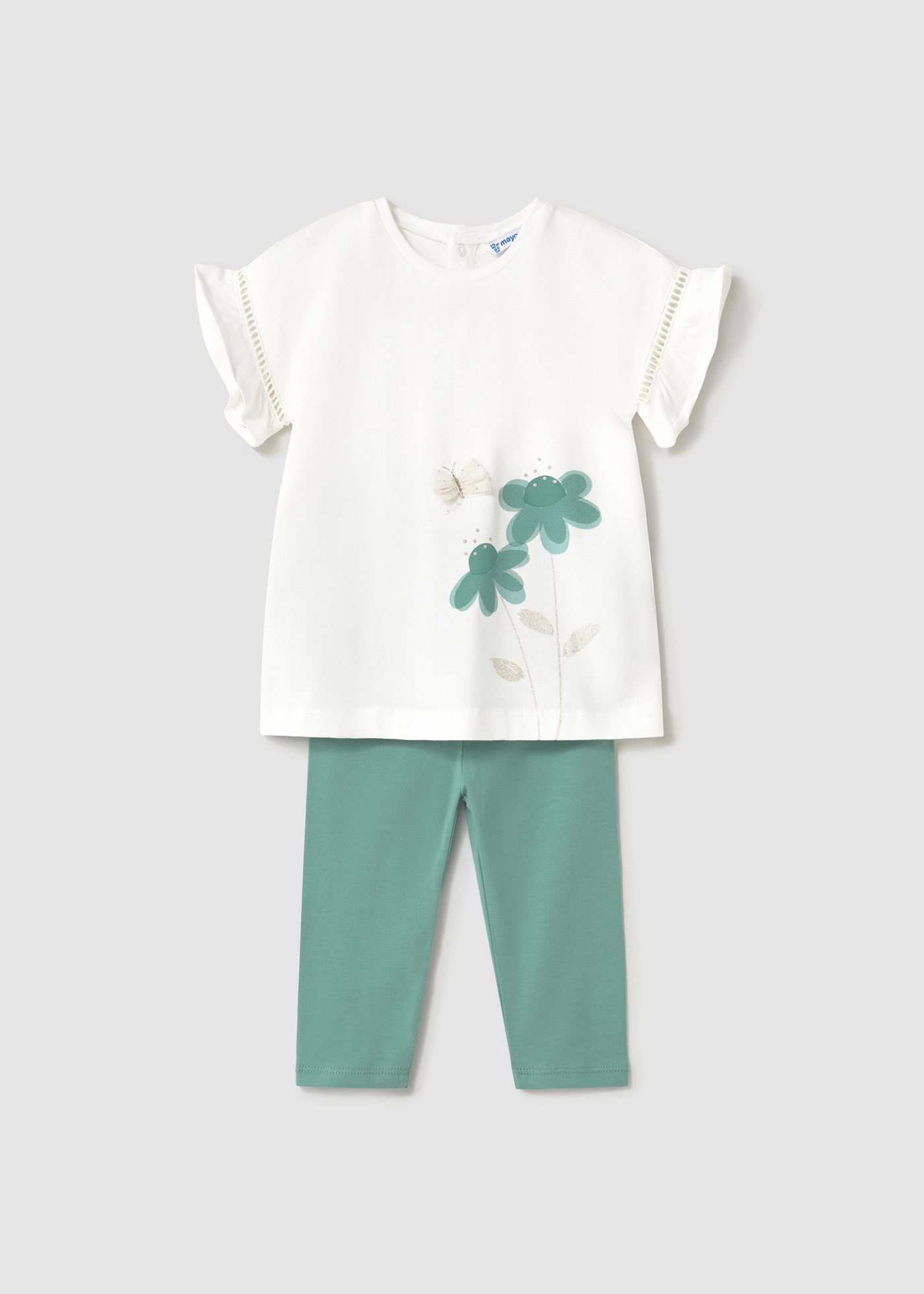 Set colanti si tricou cu aplicatie tul bebe