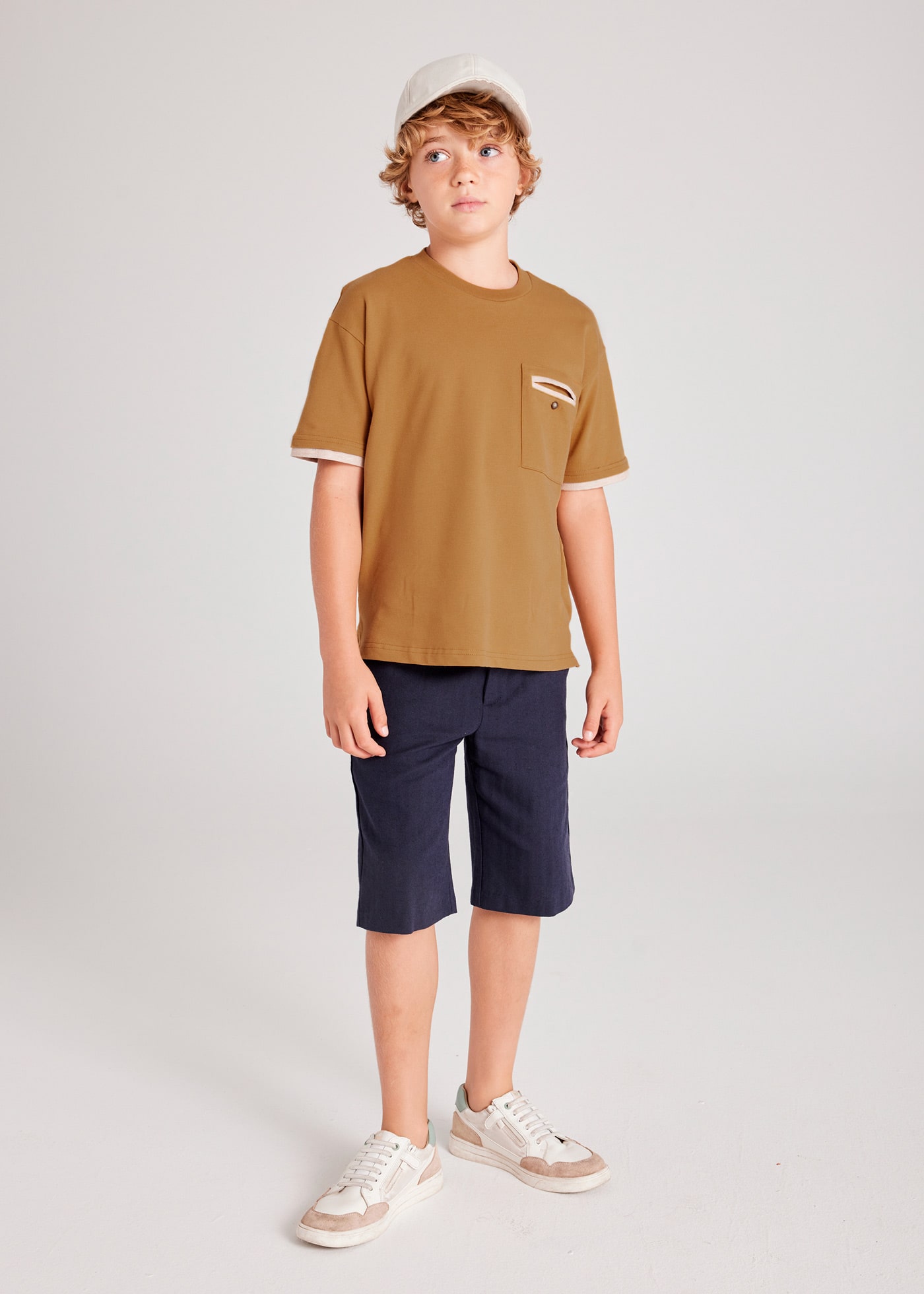 T-Shirt Kontrastdetails Teenager Jungen