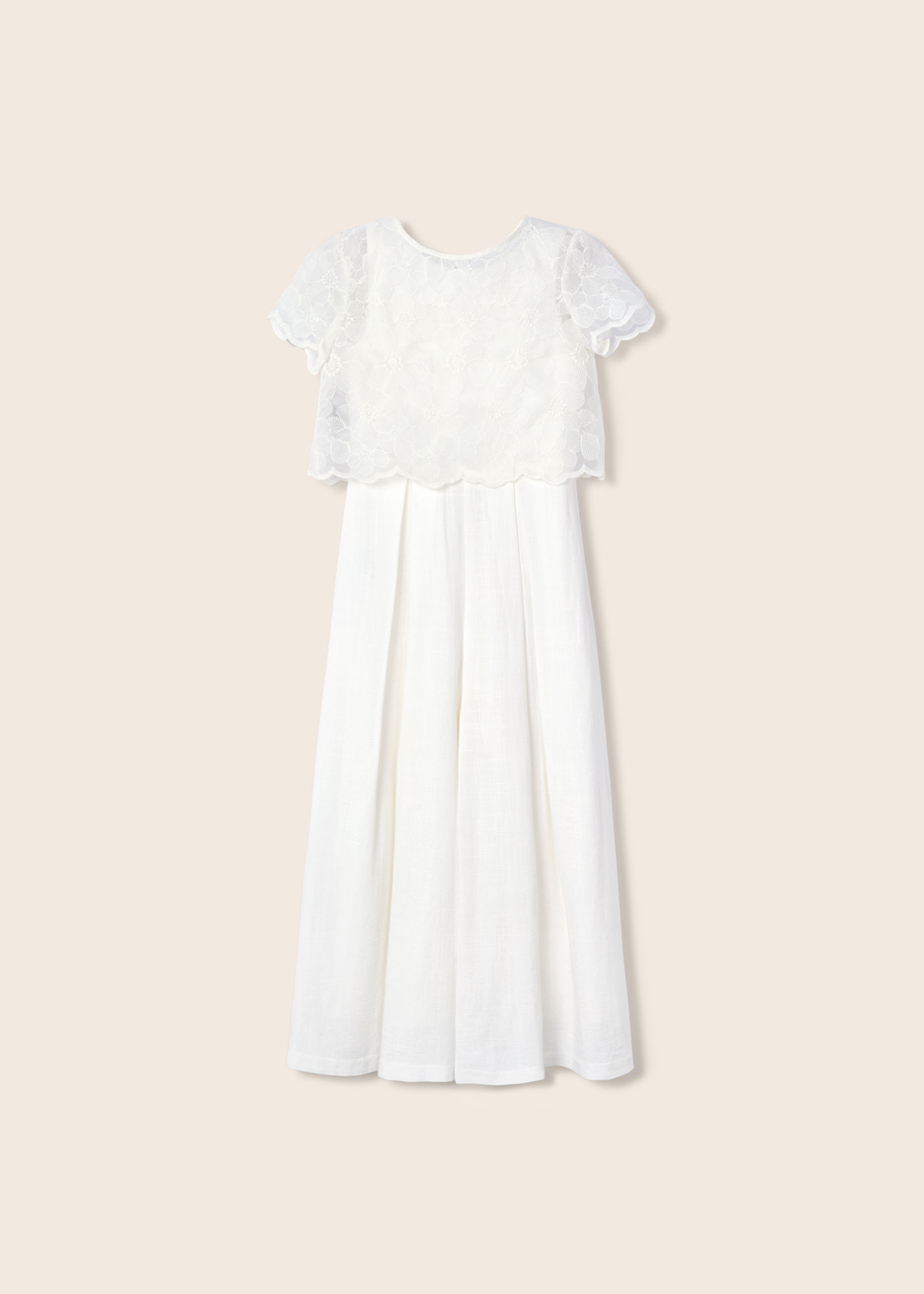 Combinaison Communion avec haut en organza fille