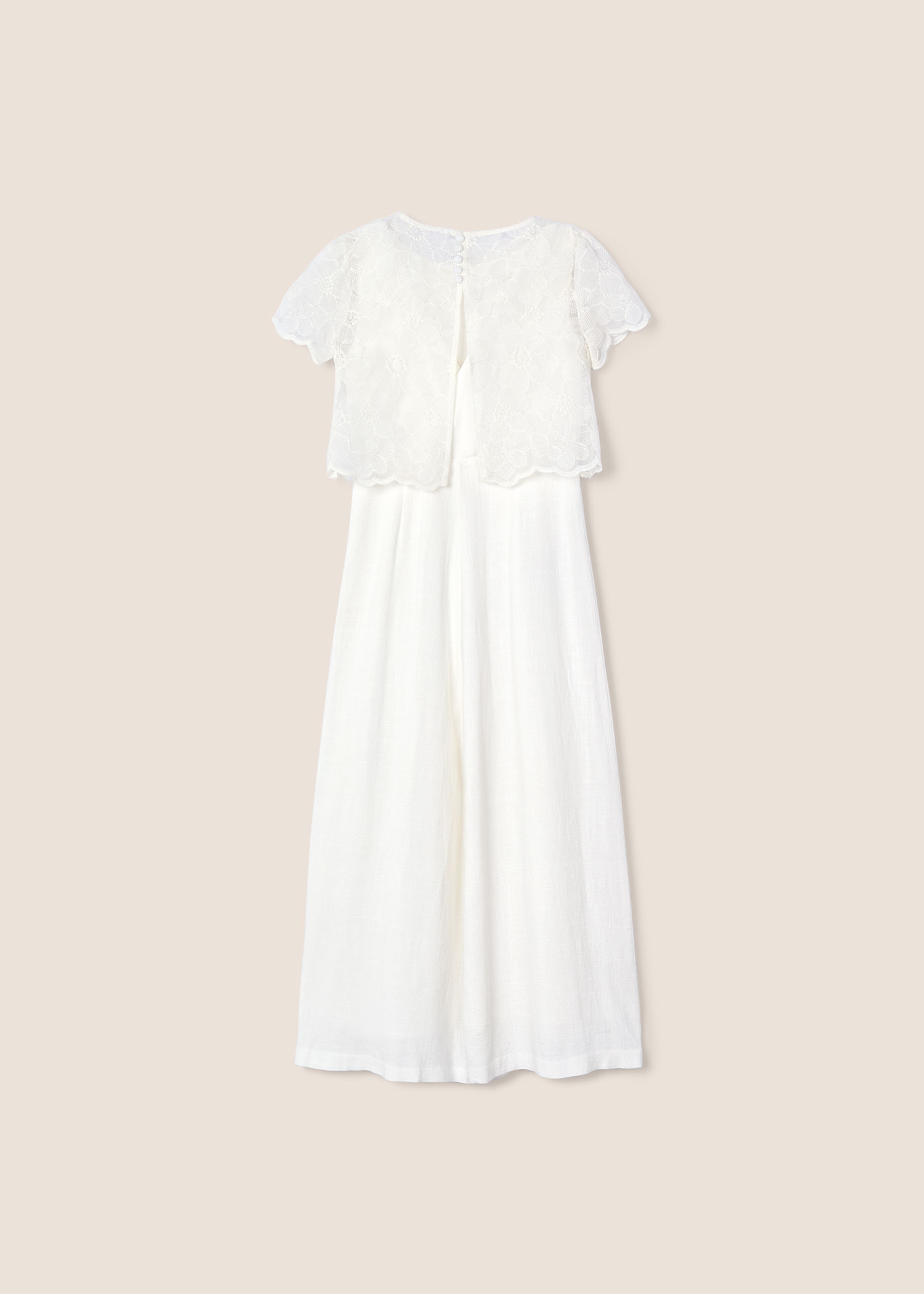 Macacão Comunhão com top organza menina