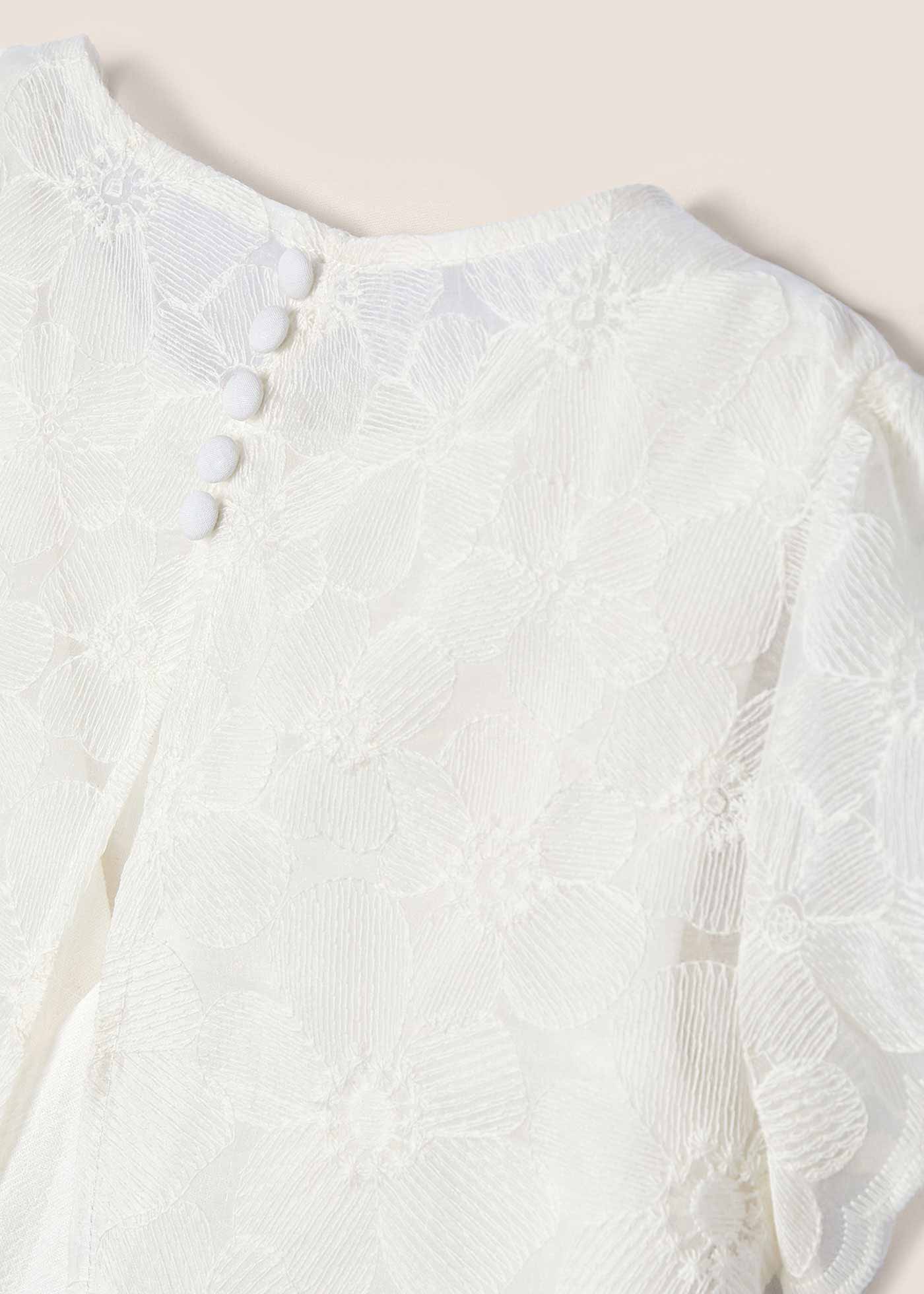 Macacão Comunhão com top organza menina