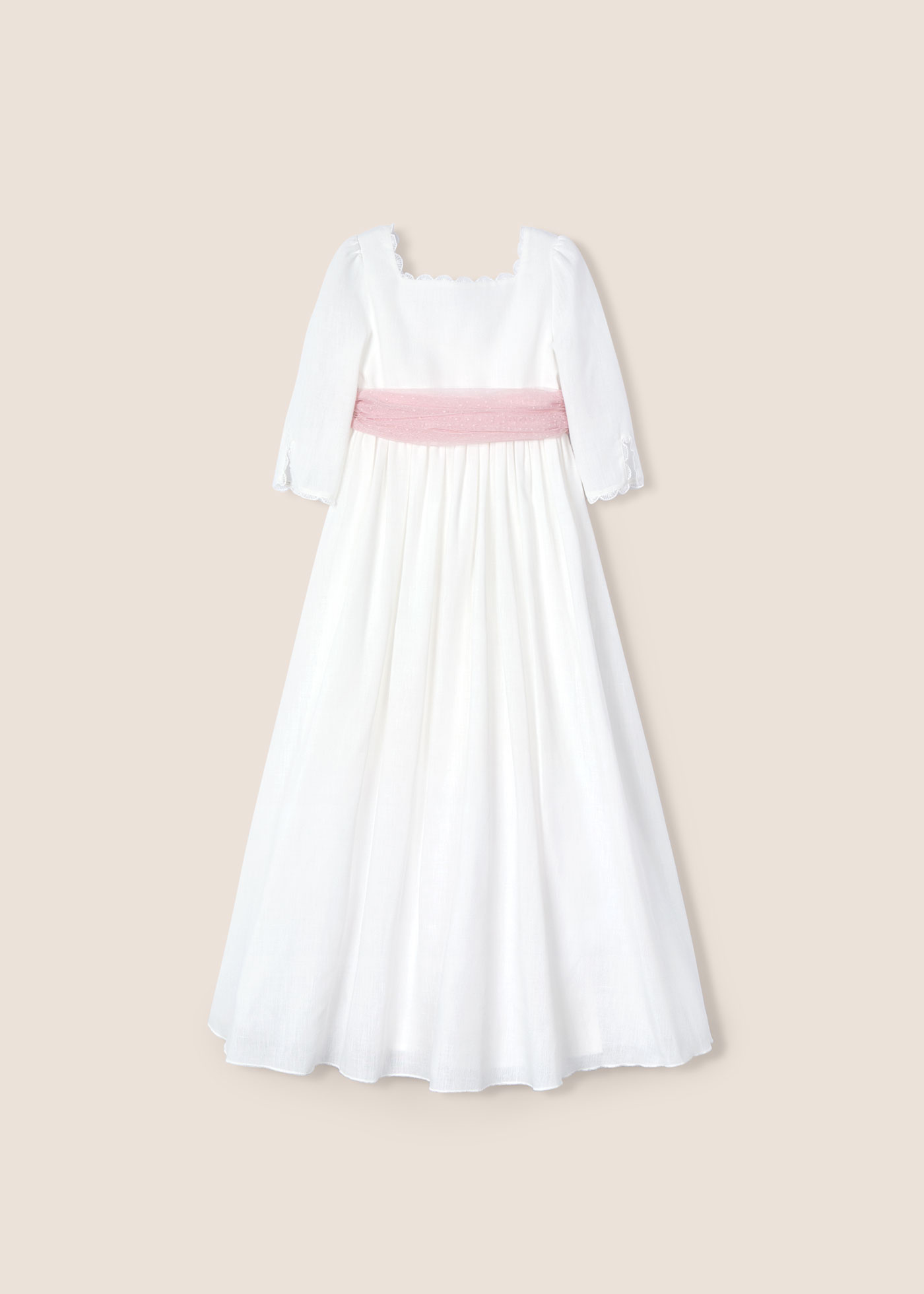 Vestido Comunión efecto rústico niña