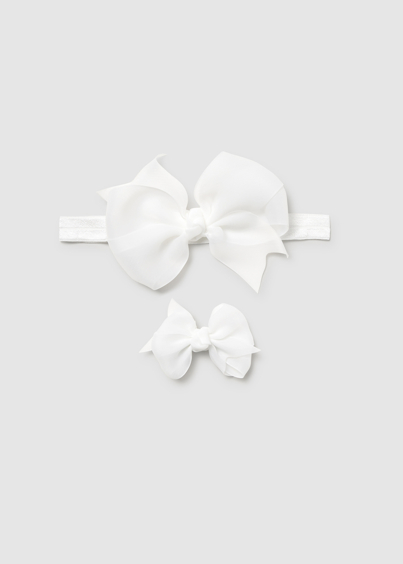 Newborn girl bow clip and headband set