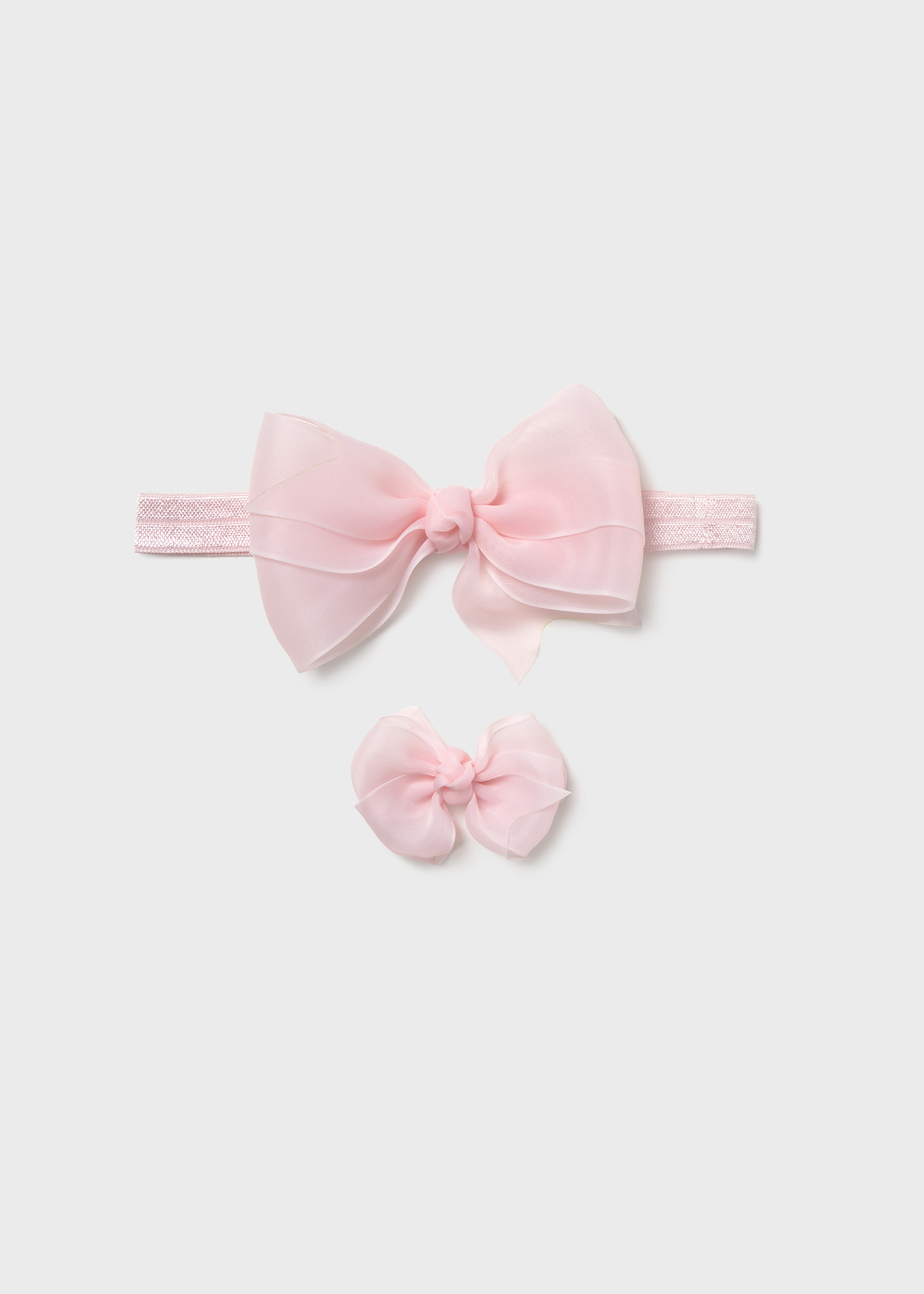 Newborn girl bow clip and headband set