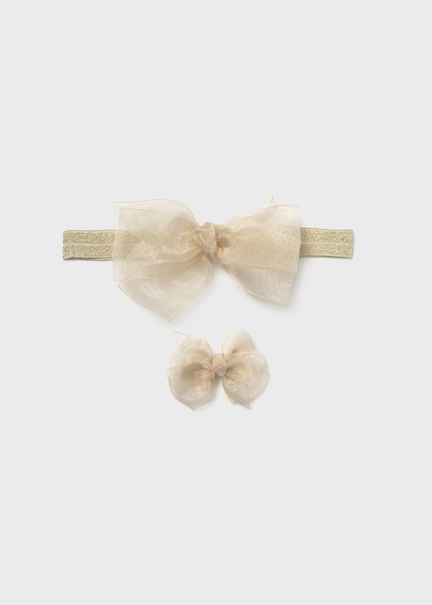 Newborn girl bow clip and headband set