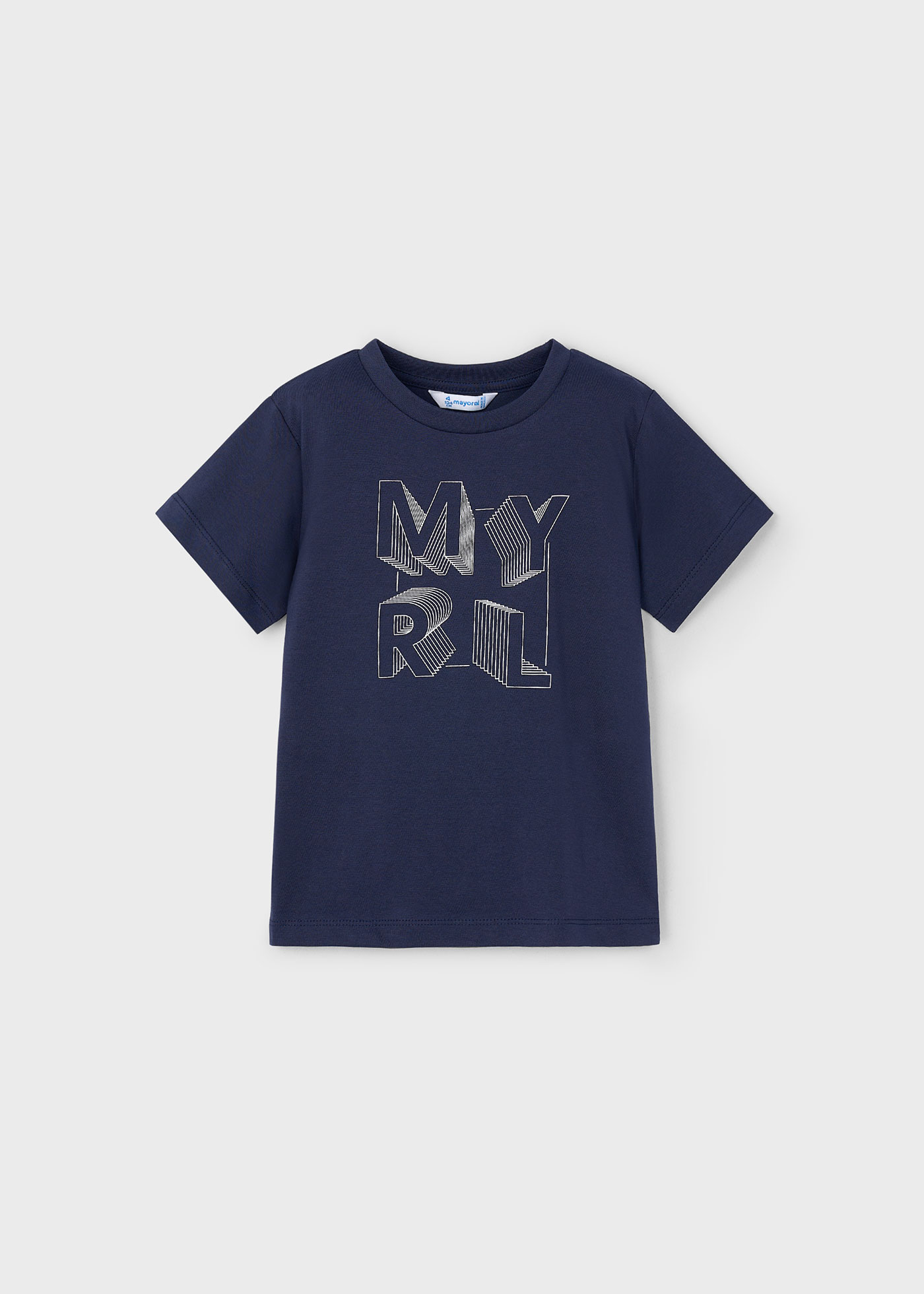 Boy basic letter print t-shirt