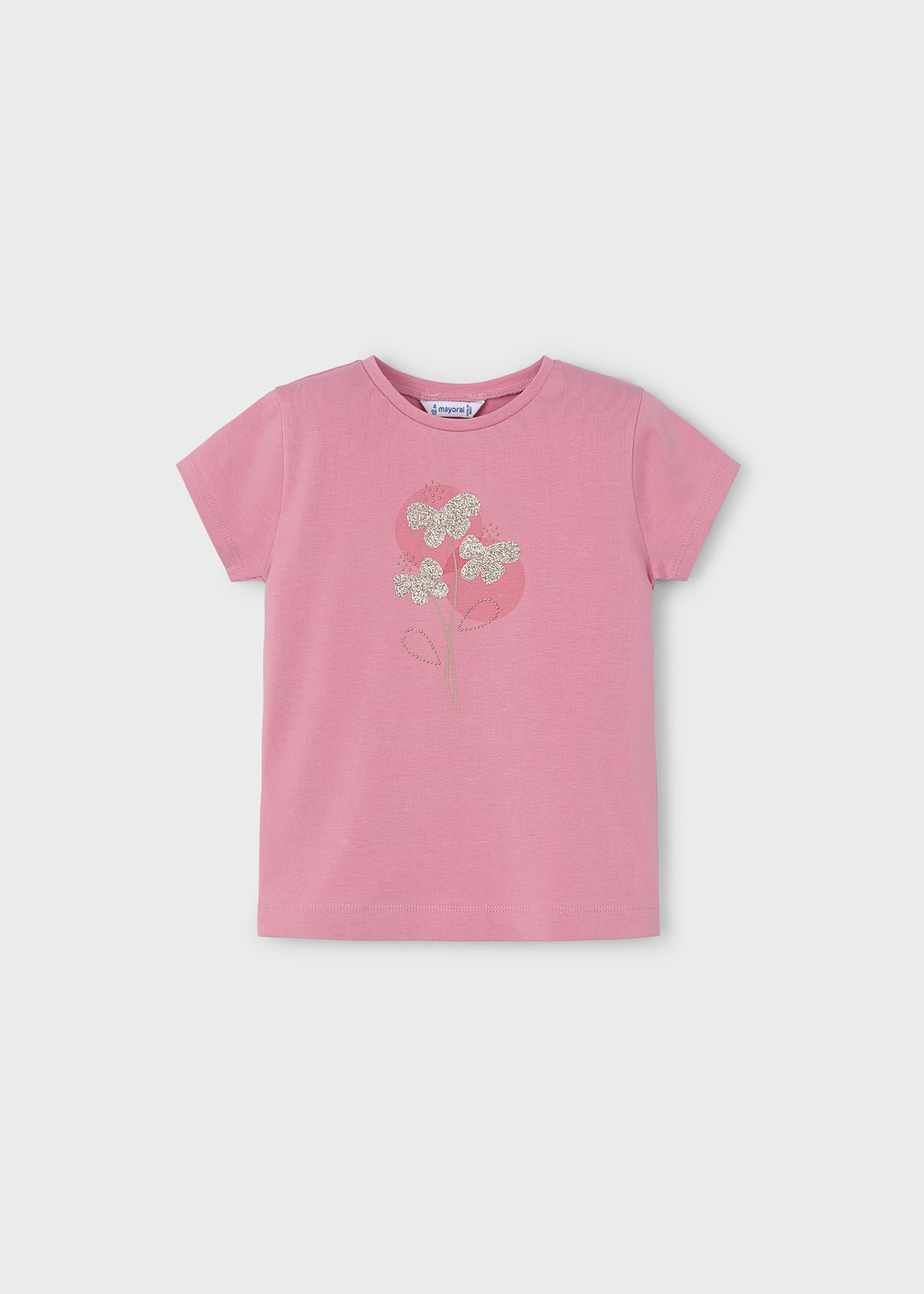 Camiseta básica flores niña