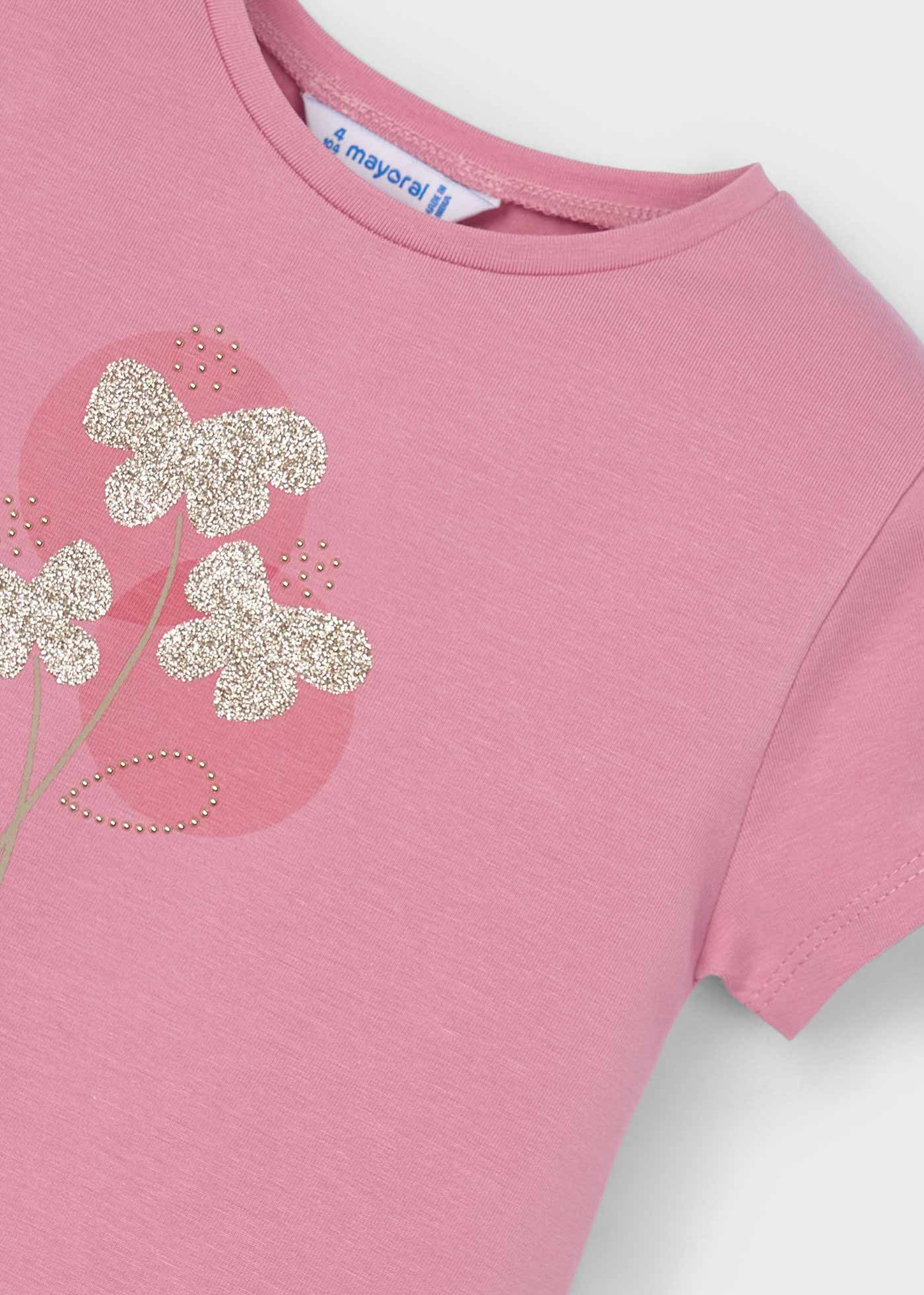 Camiseta básica flores niña