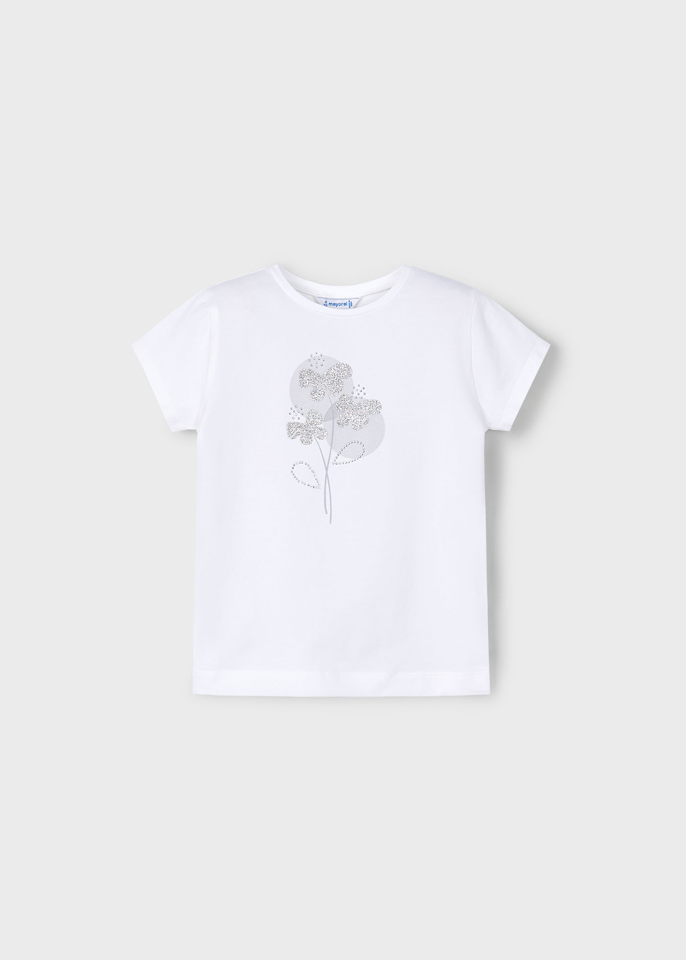 Camiseta básica flores niña