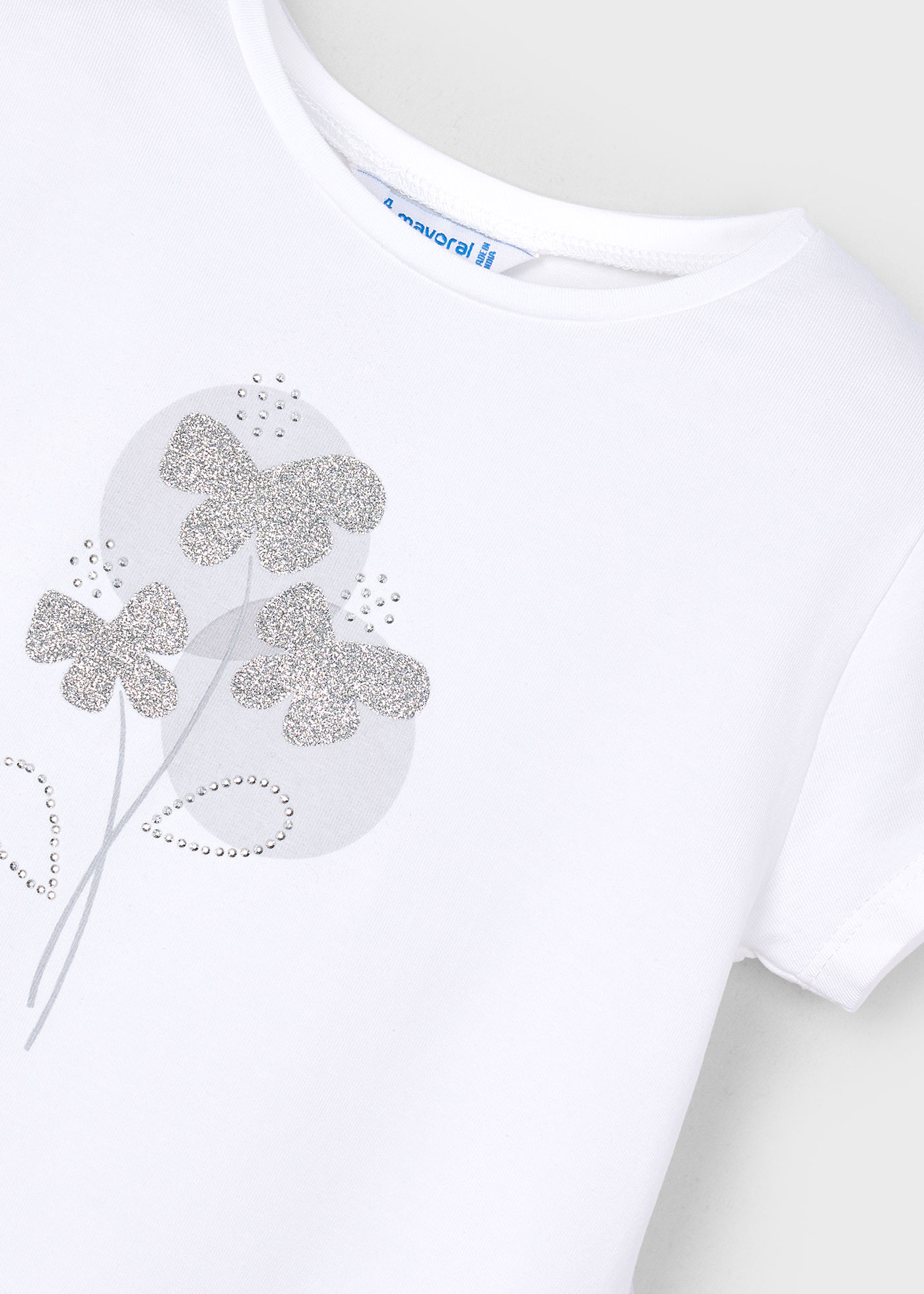 Camiseta básica flores niña