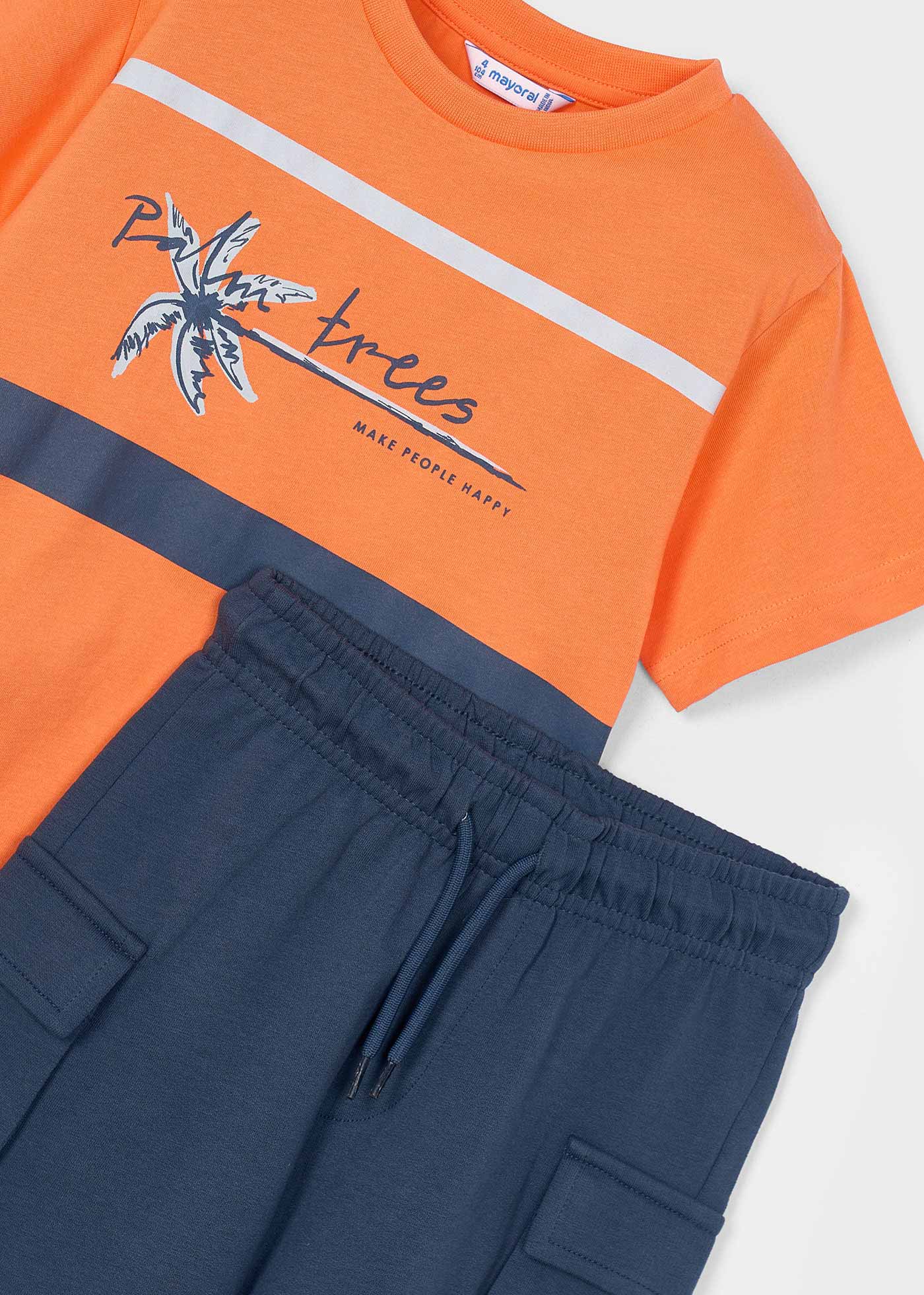 Completo bermuda cargo e maglietta bambino