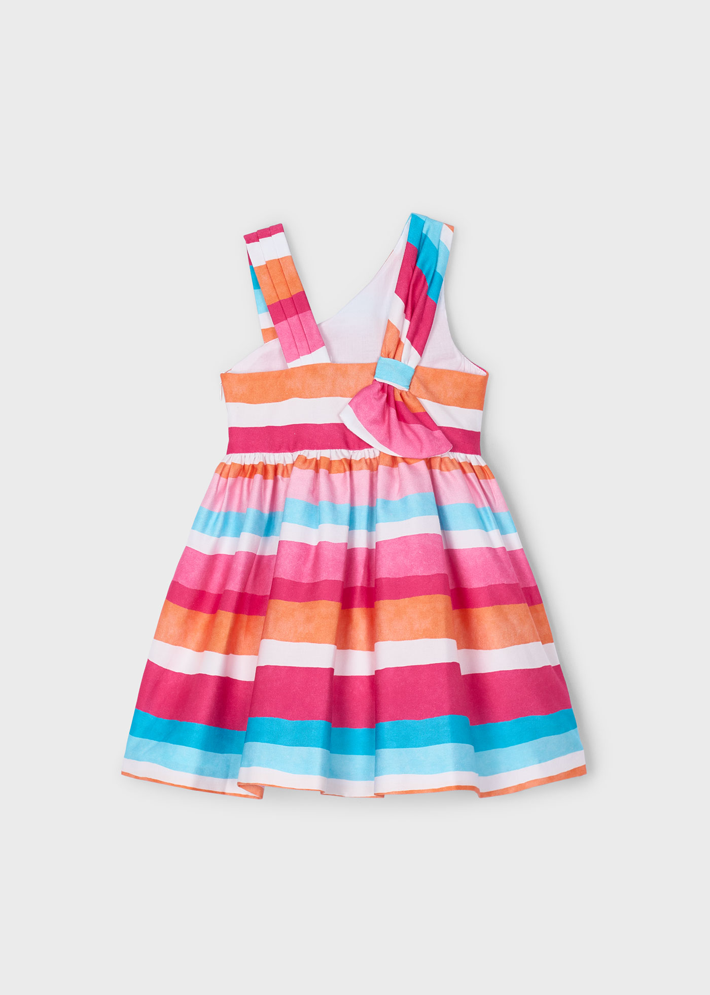 Girl Asymmetric Striped Dress