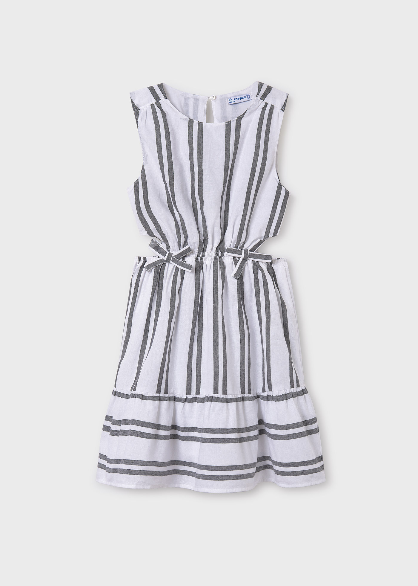 Girl striped side slit dress